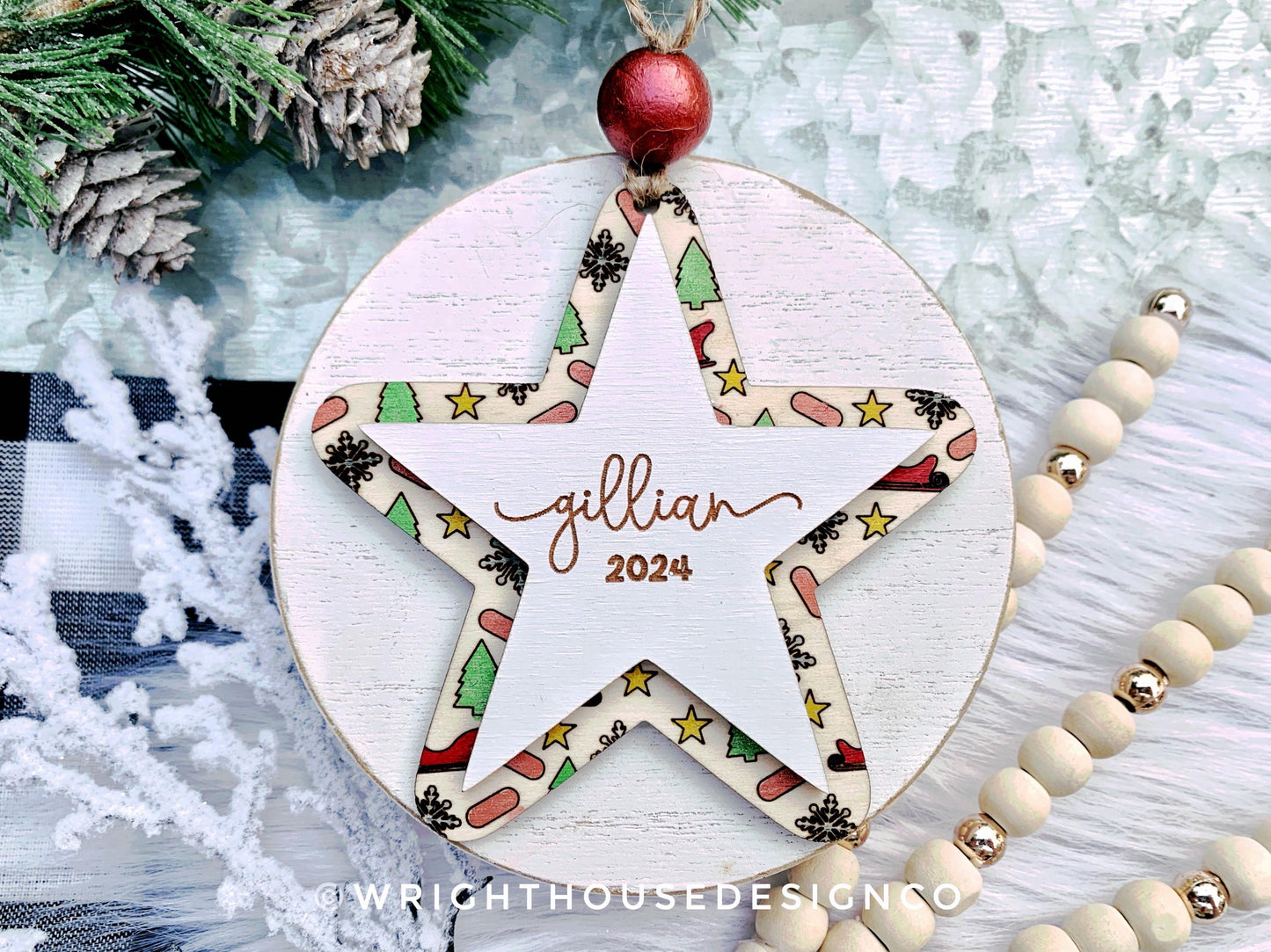 Christmas Doodle Cookies - Layered Build A Holiday Ornament Bundle - Quick Cut and Score File For Glowforge Lasers - Digital SVG File