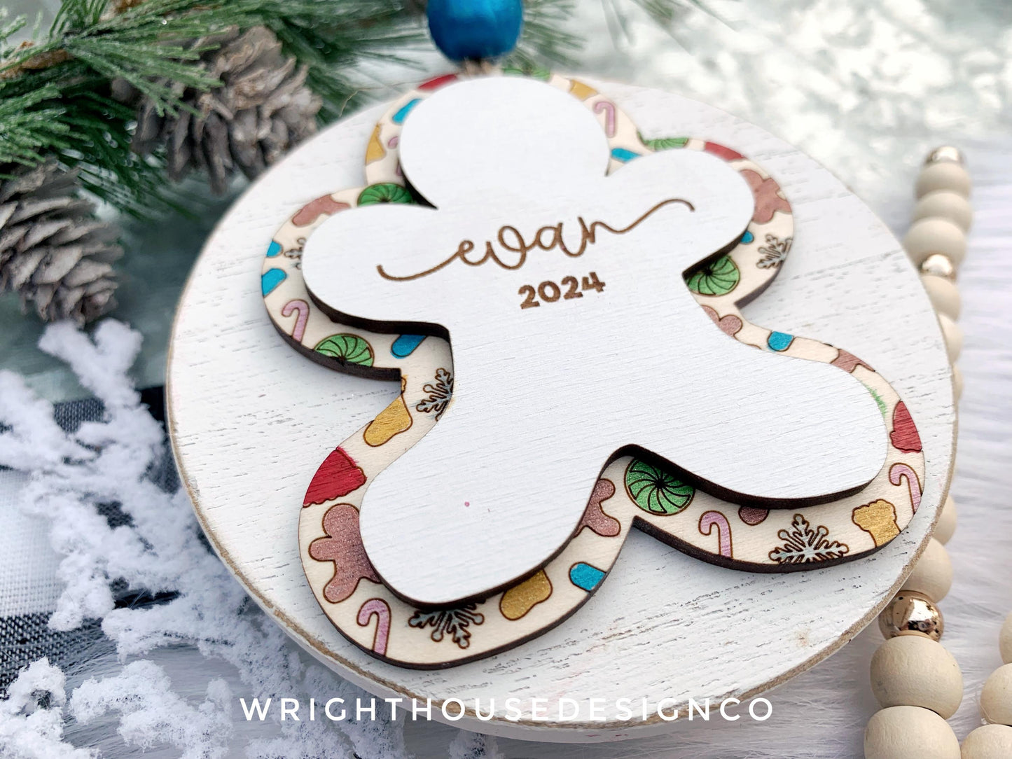 Christmas Doodle Cookies - Layered Build A Holiday Ornament Bundle - Quick Cut and Score File For Glowforge Lasers - Digital SVG File