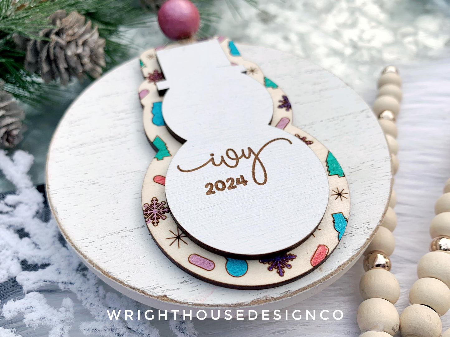 Christmas Doodle Cookies - Layered Build A Holiday Ornament Bundle - Quick Cut and Score File For Glowforge Lasers - Digital SVG File