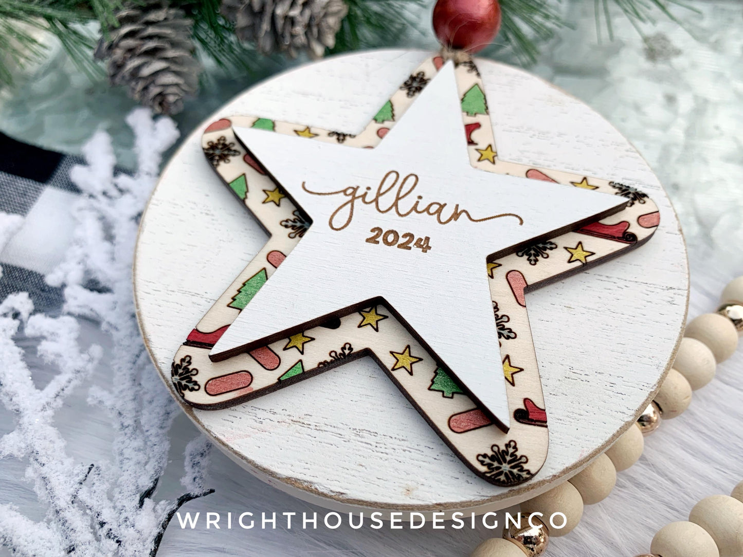 Christmas Doodle Cookies - Layered Build A Holiday Ornament Bundle - Quick Cut and Score File For Glowforge Lasers - Digital SVG File
