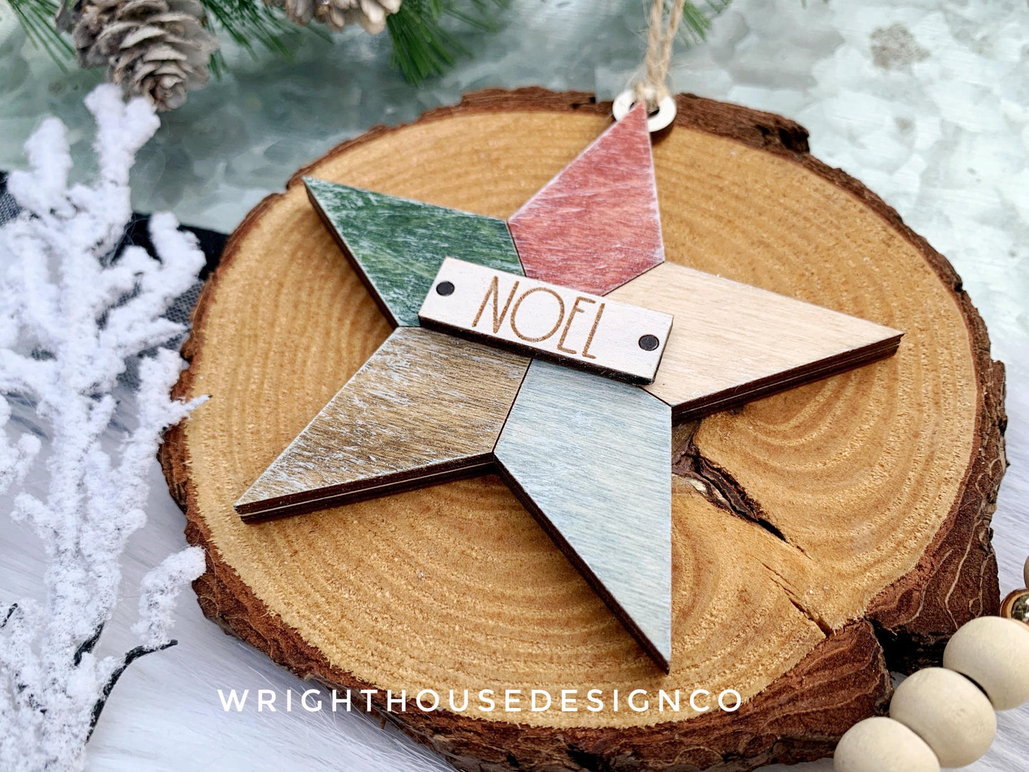 Rustic Farmhouse Quilt Pattern Line Ornaments - Minimalist Ornament Set - Quick Cut and Score File For Glowforge Lasers - Digital SVG File
