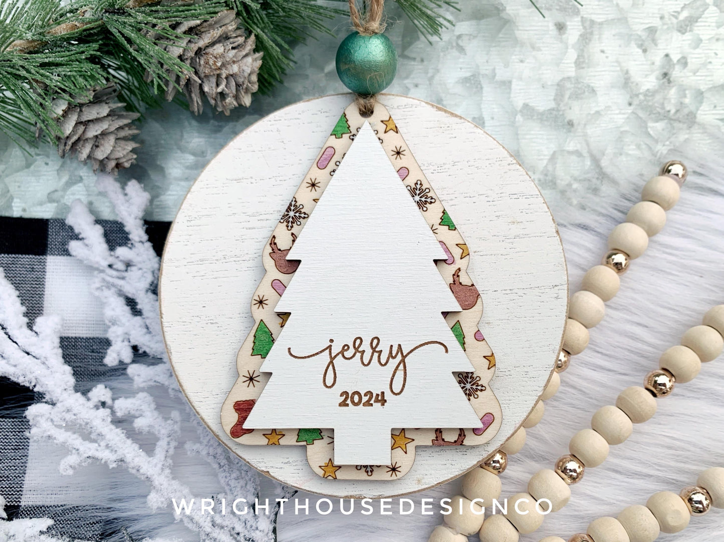 Christmas Doodle Cookies - Layered Build A Holiday Ornament Bundle - Quick Cut and Score File For Glowforge Lasers - Digital SVG File