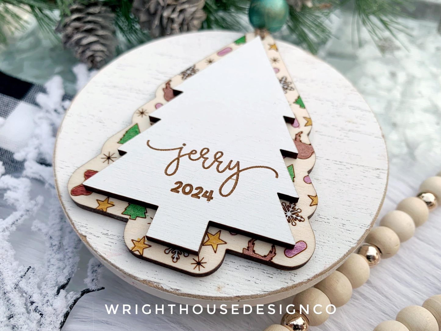 Christmas Doodle Cookies - Layered Build A Holiday Ornament Bundle - Quick Cut and Score File For Glowforge Lasers - Digital SVG File