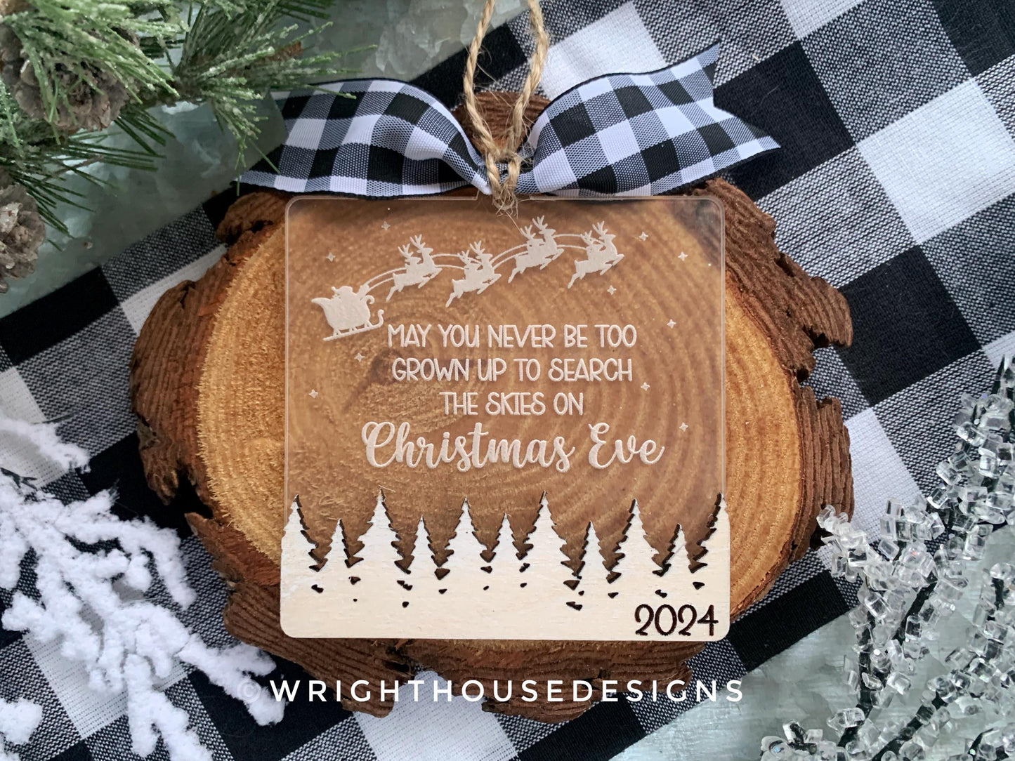 May You Never Be Too Grown Layered Christmas Ornament Bundle Set 1 - Engraved Quick Cut File For Glowforge C02 Lasers - Digital SVG File