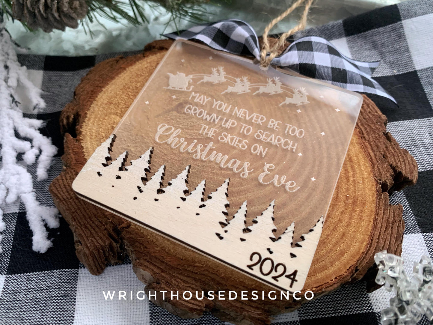 May You Never Be Too Grown Layered Christmas Ornament Bundle Set 1 - Engraved Quick Cut File For Glowforge C02 Lasers - Digital SVG File