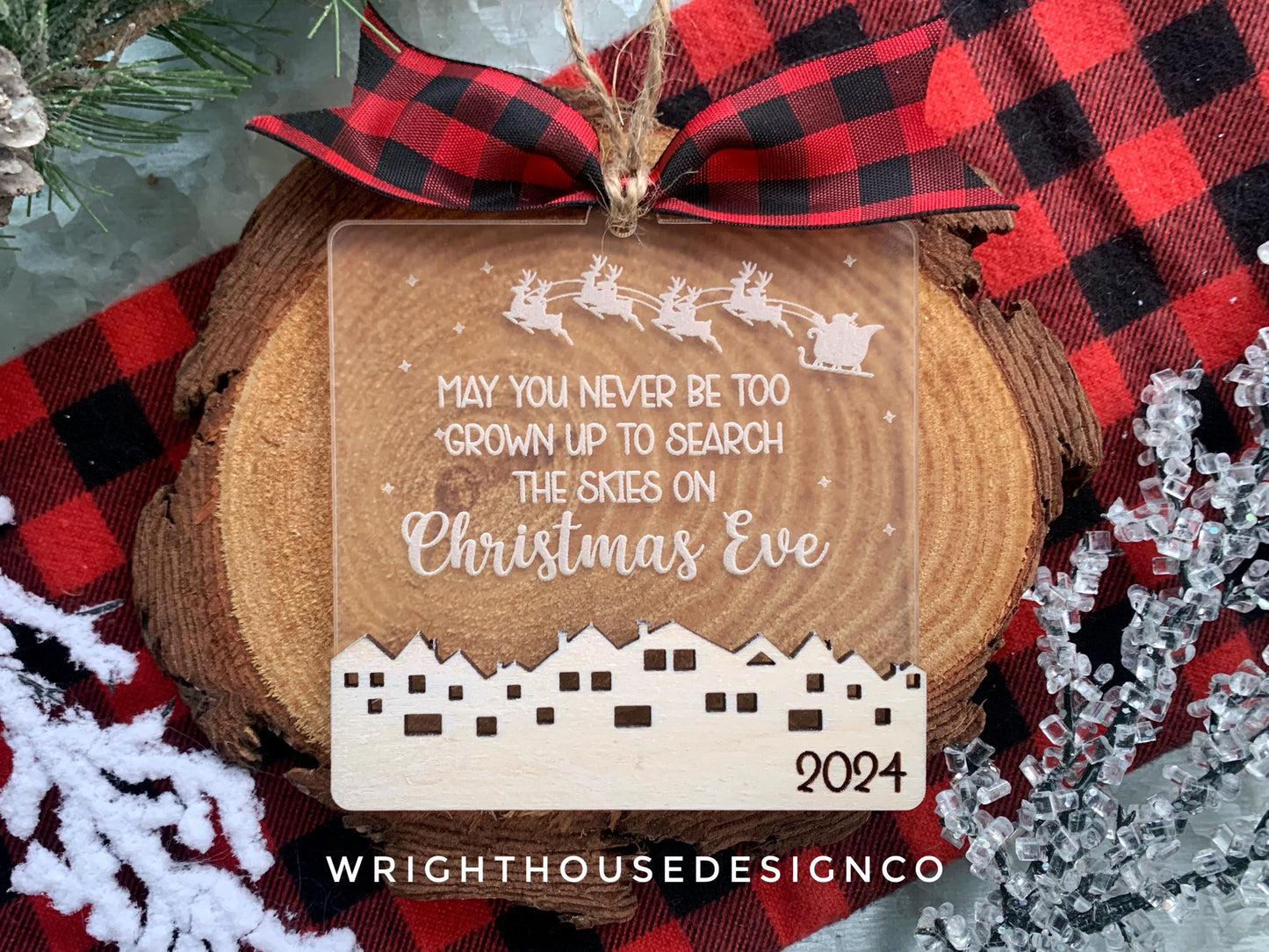 May You Never Be Too Grown Layered Christmas Ornament Bundle Set 1 - Engraved Quick Cut File For Glowforge C02 Lasers - Digital SVG File