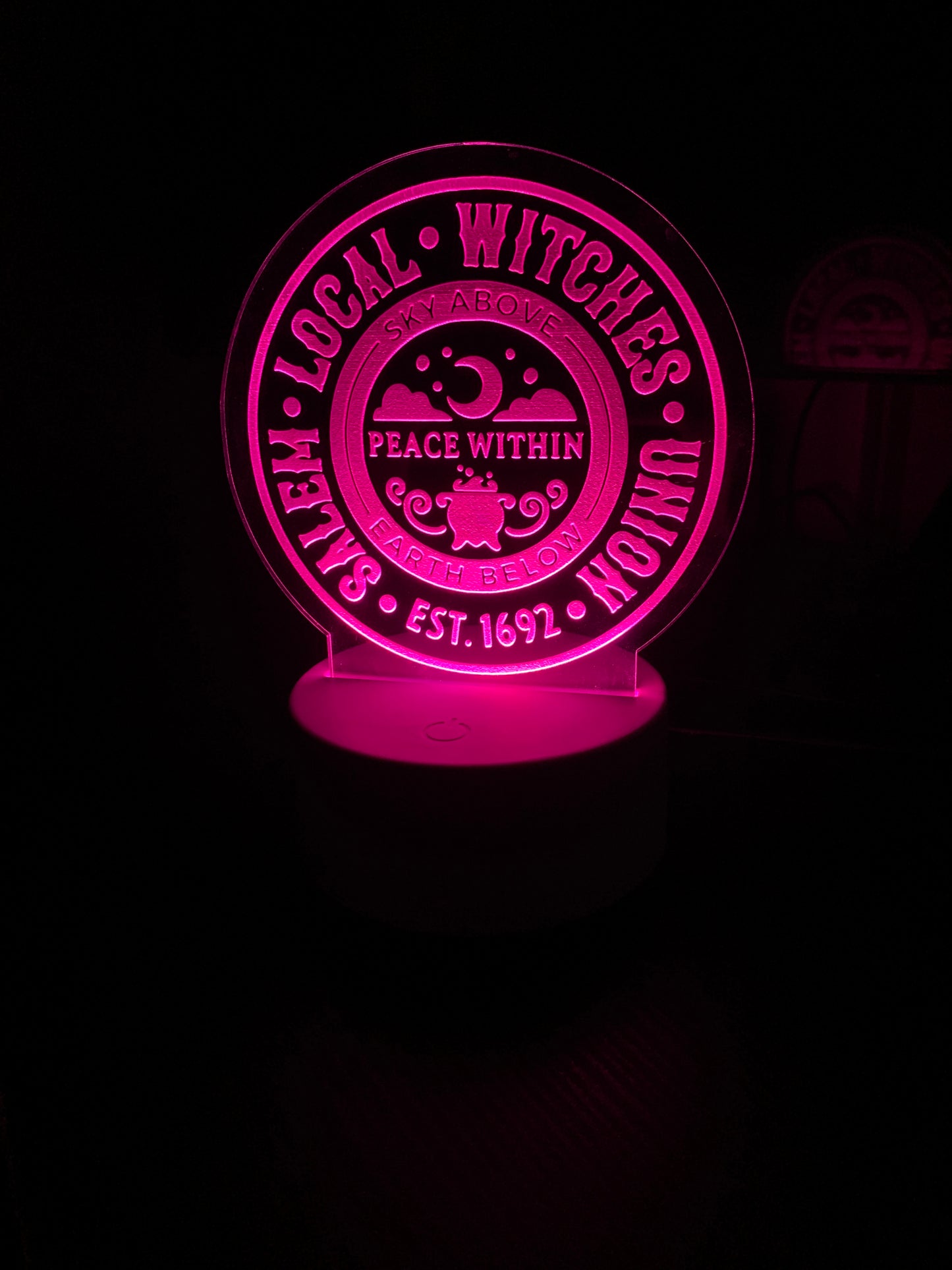 Salem Local Witches Union - Acrylic LED Base Light
