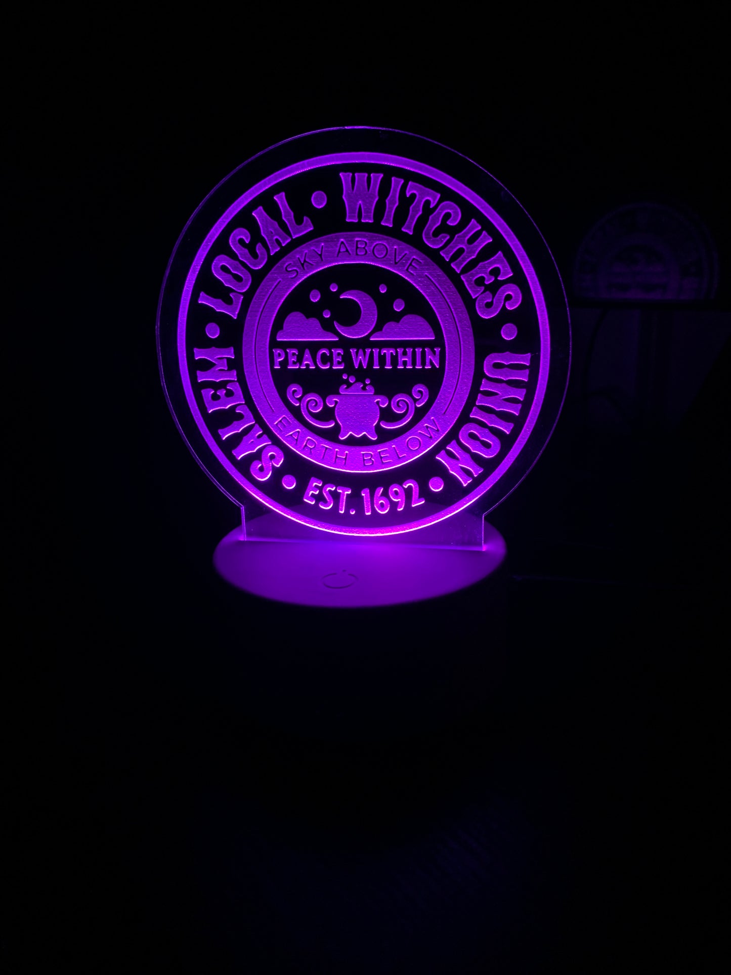 Salem Local Witches Union - Acrylic LED Base Light