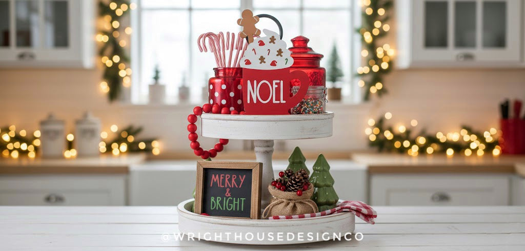 Christmas Sprinkle Mugs Bundle - Seasonal Tiered Tray Decor and DIY Kits - Cut File For Glowforge Lasers - Digital SVG File