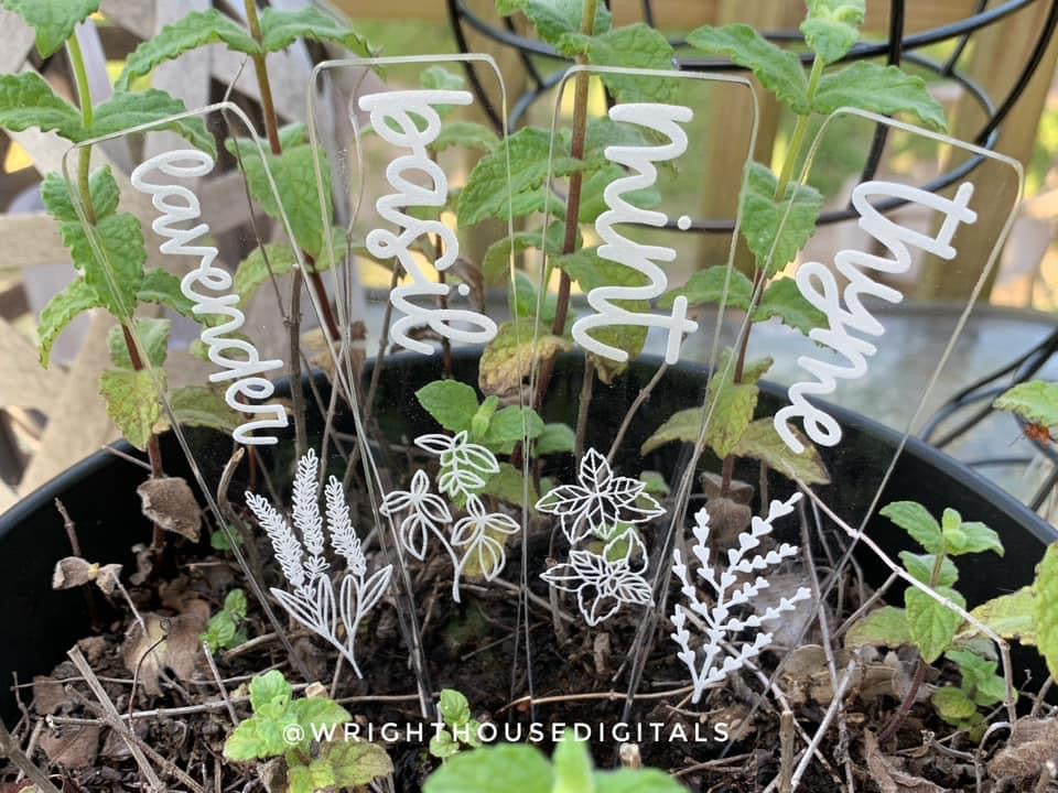 Herb Garden Plant Stakes - Spring Seed Cultivation Organization - Weatherproof Acrylic Garden Markers - Seasonal Gift For Crazy Plant Ladies