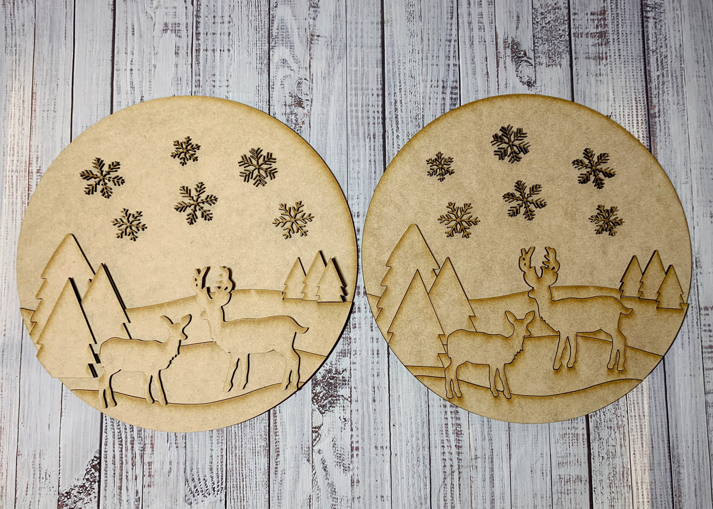 Winter In The Woods Seasonal Door Hanger - Mountain Theme Sign For Baby Nursery - Files for Sign Making - Digital SVG Cut File For Glowforge