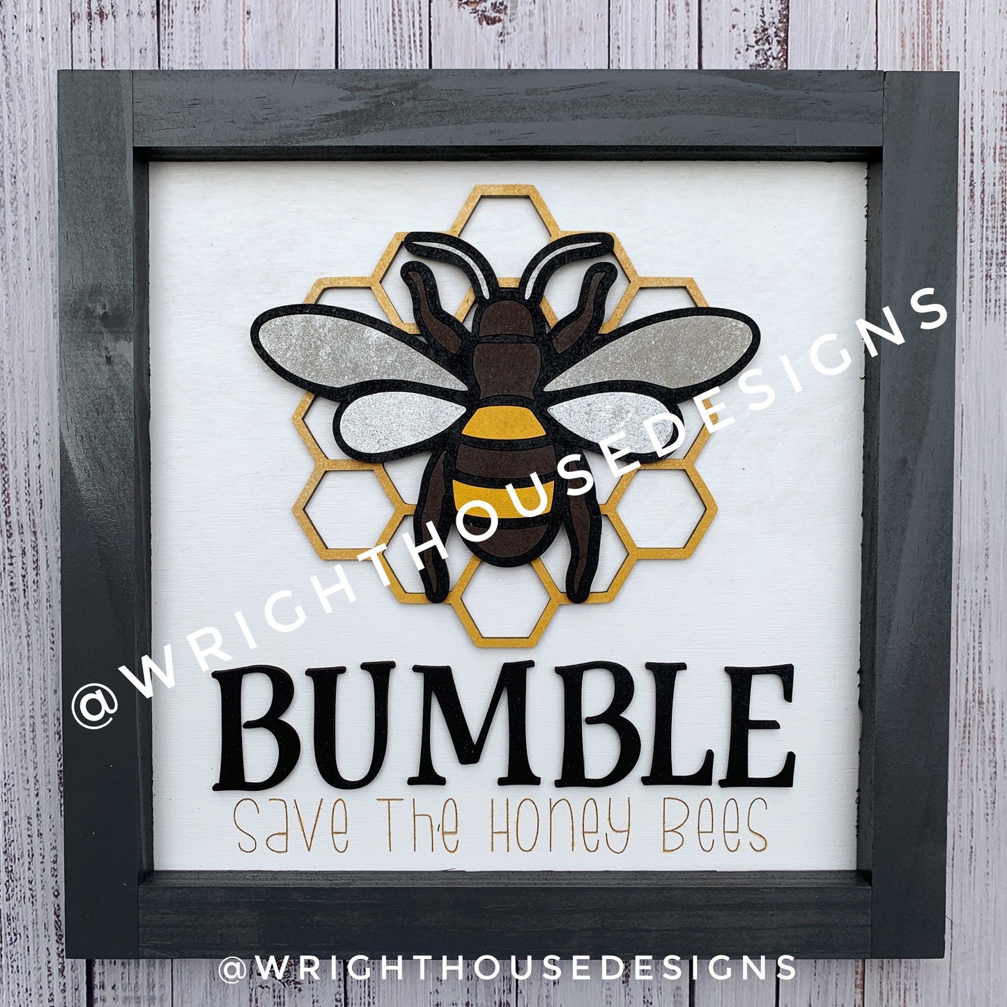 Mason Jar Save The Honey Bees Shelf Sitter Round - Farmhouse Sign Making and DIY Kits - Cut File For Glowforge Lasers - Digital SVG File