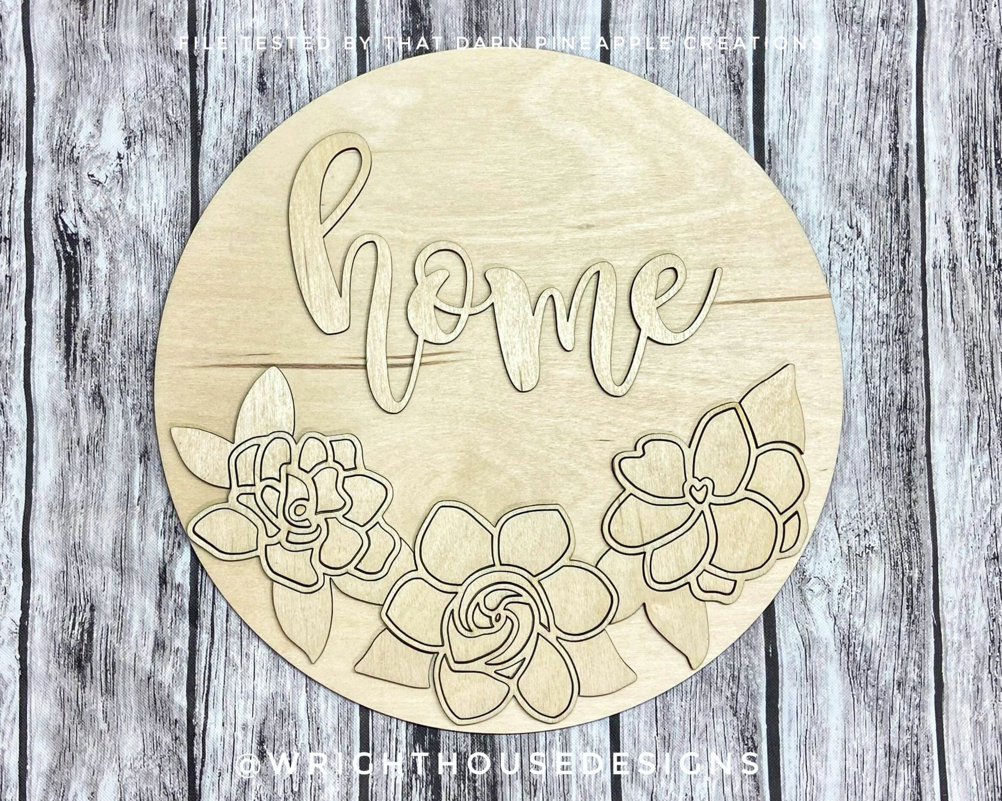 Southern Spring Gardenia Flower Shelf Sitter - Seasonal Sign Making and DIY Kits - Cut File For Glowforge Lasers - Digital SVG File