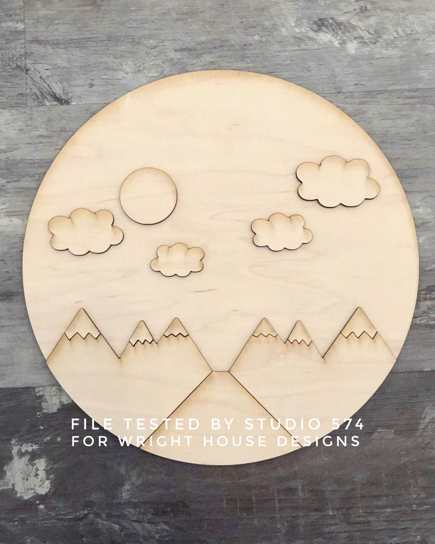 The Snowcap Mountain Baby Nursery Round - Sign Making Home Decor and DIY Kits - Cut File For Glowforge Lasers - Digital SVG File