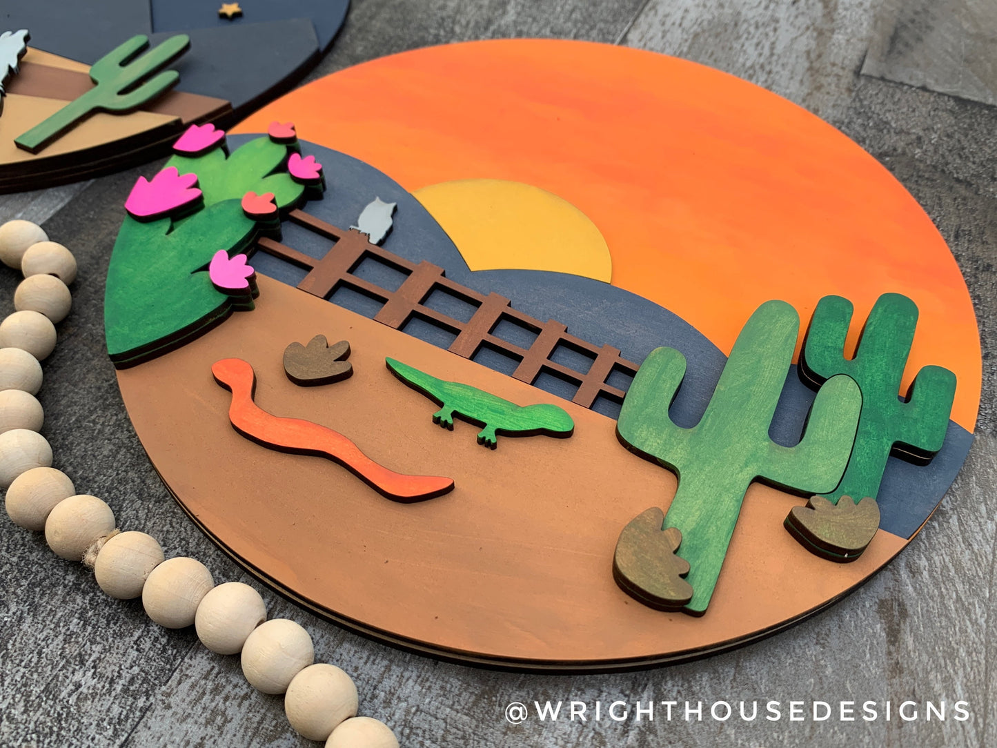 The Desert At Sundown - Baby Girl Nursery Round - Sign Making Home Decor and DIY Kits - Cut File For Glowforge Lasers - Digital SVG File