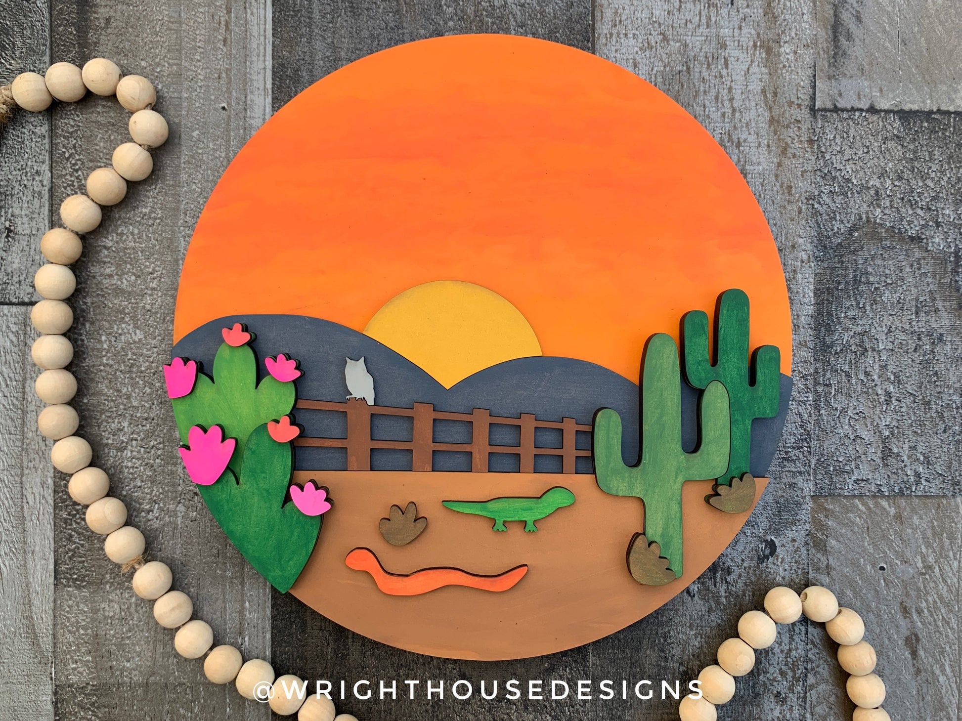 The Desert At Sundown - Baby Girl Nursery Round - Sign Making Home Decor and DIY Kits - Cut File For Glowforge Lasers - Digital SVG File