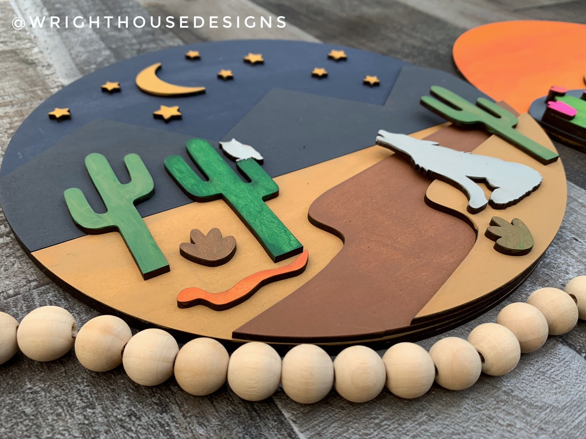 The Desert At Night Baby Boy Nursery Round - Sign Making Home Decor and DIY Kits - Cut File For Glowforge Lasers - Digital SVG File