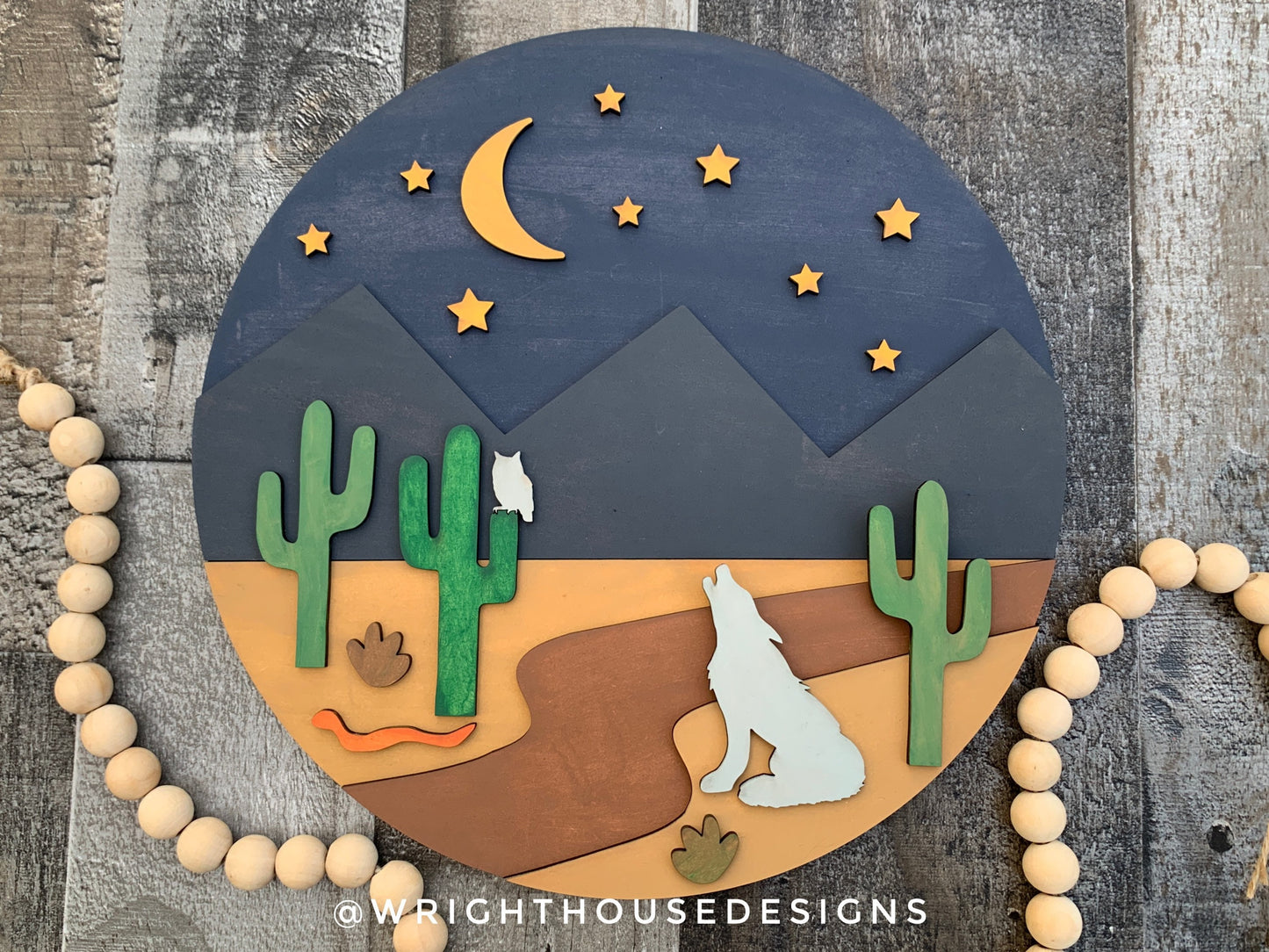 The Desert At Night Baby Boy Nursery Round - Sign Making Home Decor and DIY Kits - Cut File For Glowforge Lasers - Digital SVG File
