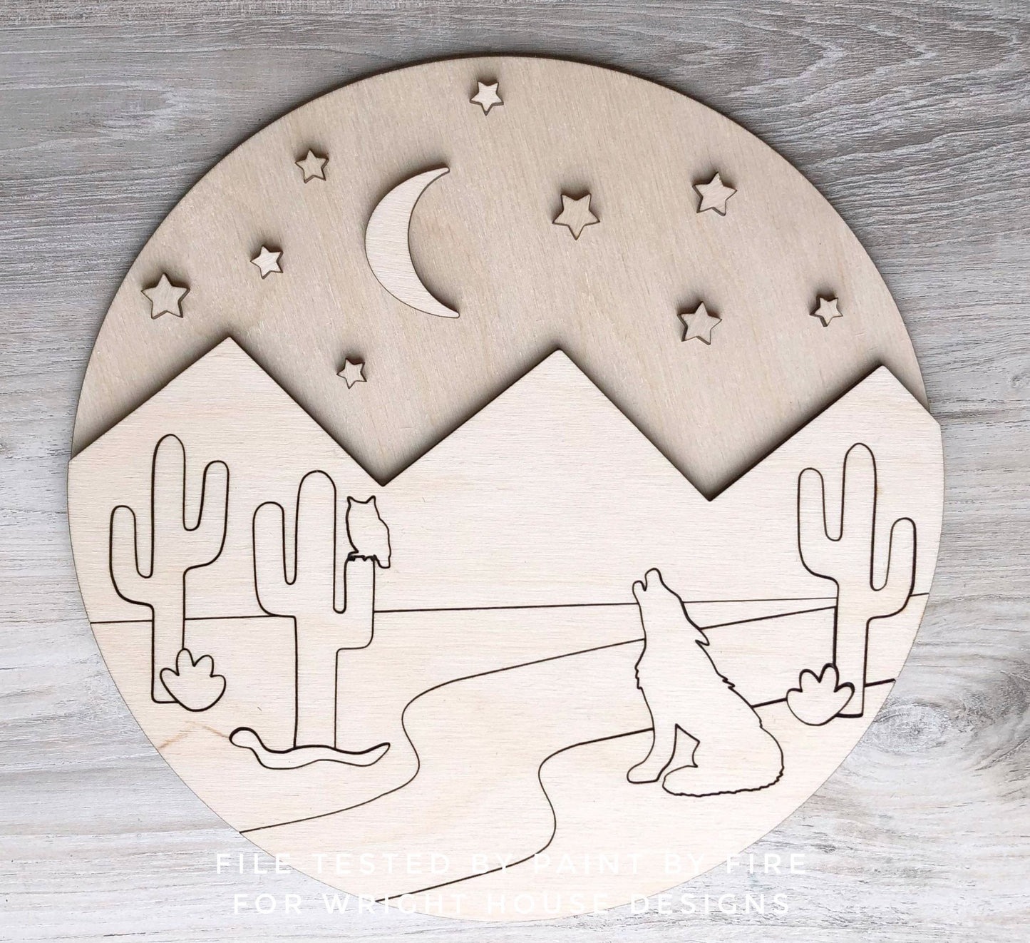 The Desert At Night Baby Boy Nursery Round - Sign Making Home Decor and DIY Kits - Cut File For Glowforge Lasers - Digital SVG File