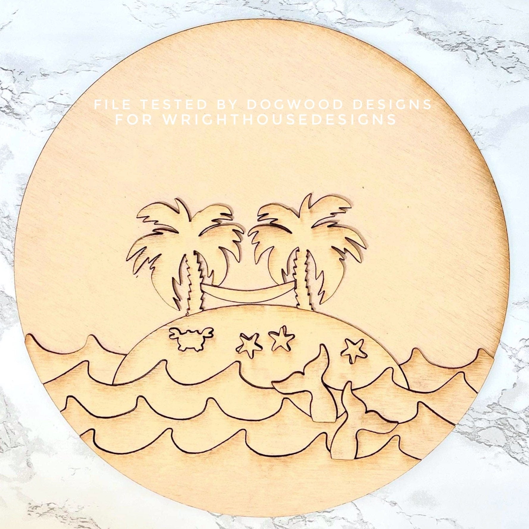 Relaxing In Paradise Mermaid Island Baby Nursery Round - Sign Making Home Decor and DIY Kits - Cut File For Glowforge - Digital SVG File