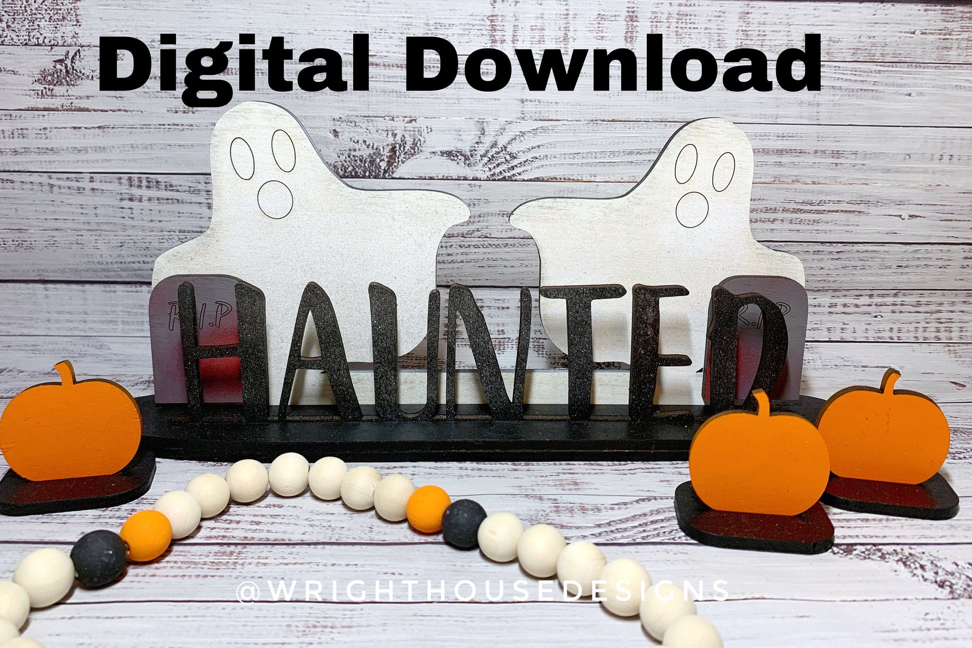 Halloween Interchangeable Centerpiece - Autumn Shelf Sitter - SVG Digital Downloads - Laser Cut Files For Glowforge Lasers - Digital File