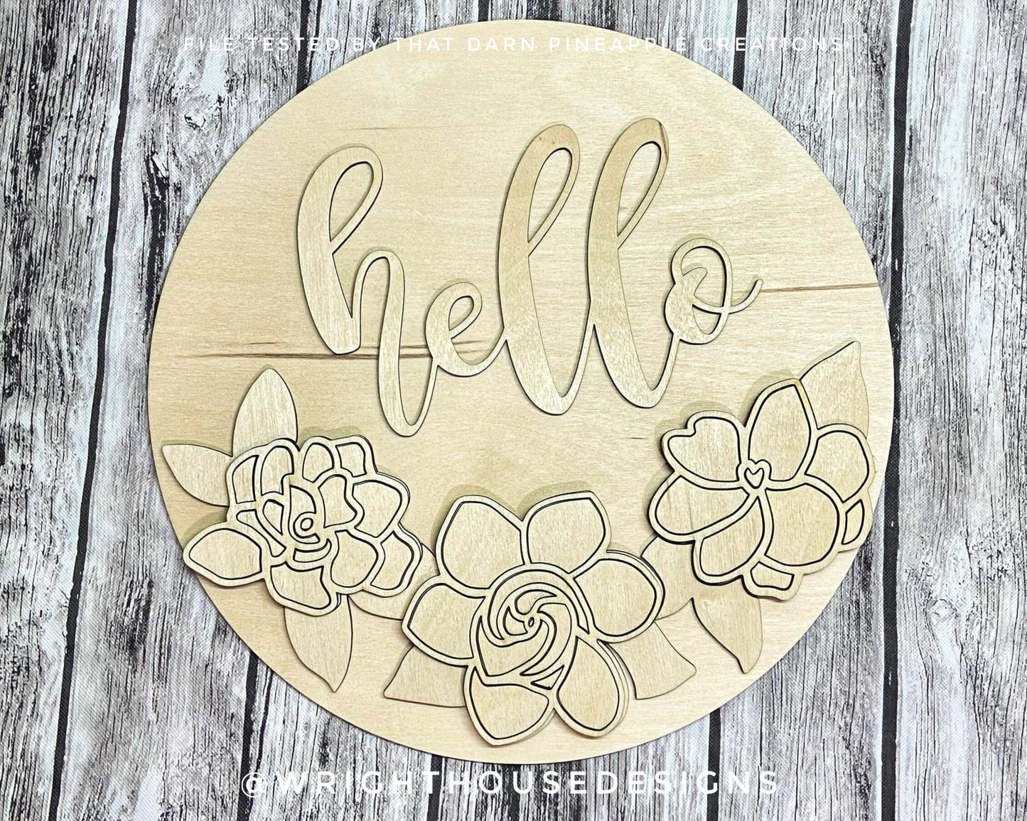 Southern Spring Gardenia Flower Shelf Sitter - Seasonal Sign Making and DIY Kits - Cut File For Glowforge Lasers - Digital SVG File