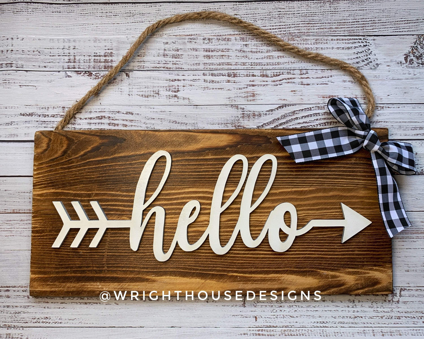 Hello, Welcome, Home Arrows - Place Settings - Welded Words - Files for Sign Making - SVG Cut File For Glowforge - Digital File