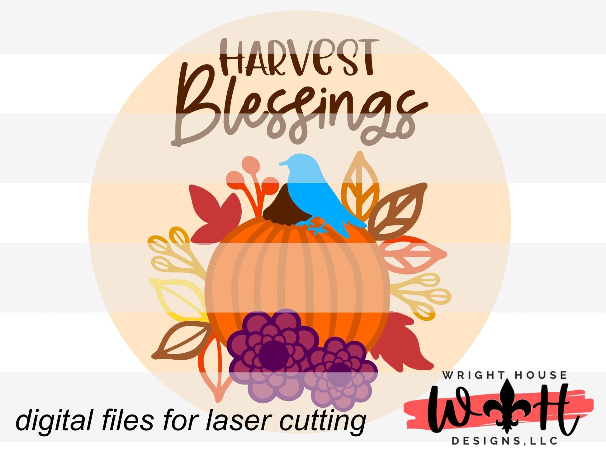 Fall File Sign Bundle Autumn Door Hanger Rounds - Seasonal Sign Making and DIY Kits - Cut File For Glowforge Laser - Digital SVG File