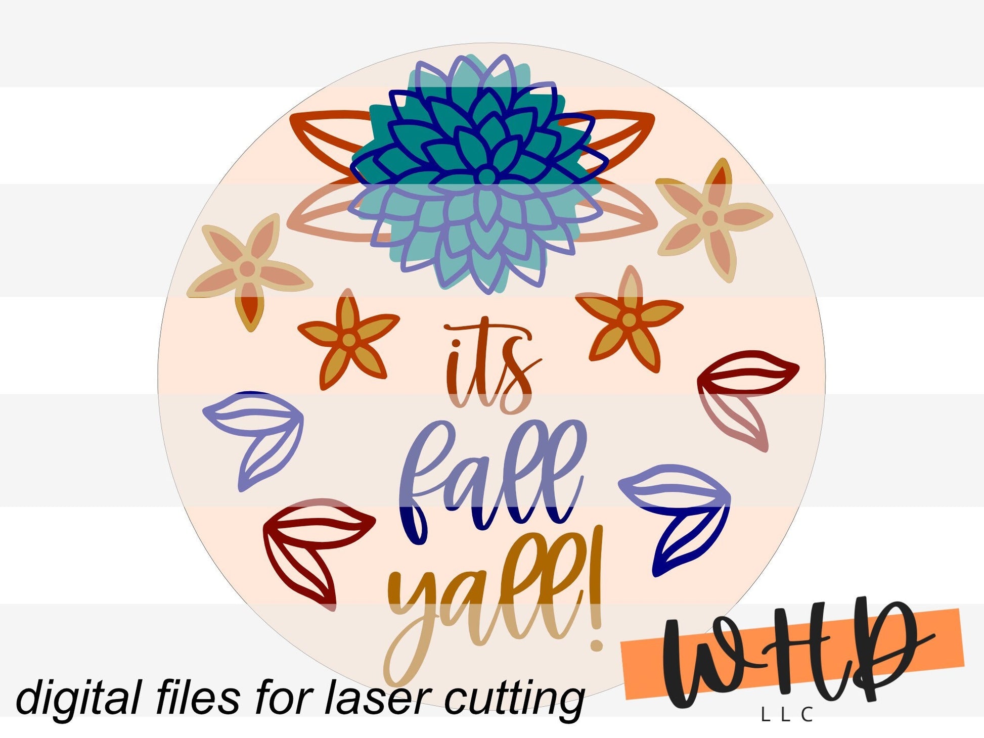 Fall File Sign Bundle Autumn Door Hanger Rounds - Seasonal Sign Making and DIY Kits - Cut File For Glowforge Laser - Digital SVG File