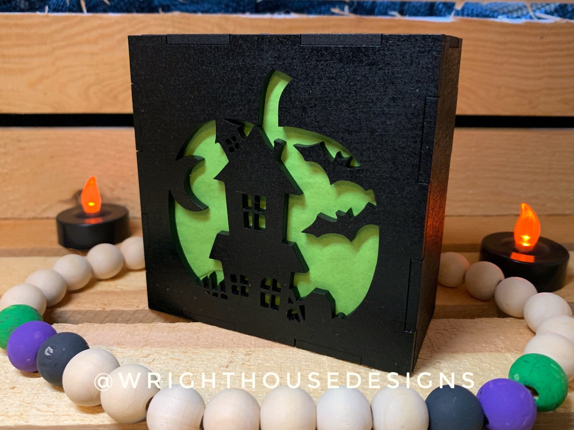 Halloween Illuminating Interlocking Shadow Boxes - Light Up Seasonal Home Decor - Quick Cut File For Glowforge Lasers - Digital SVG File