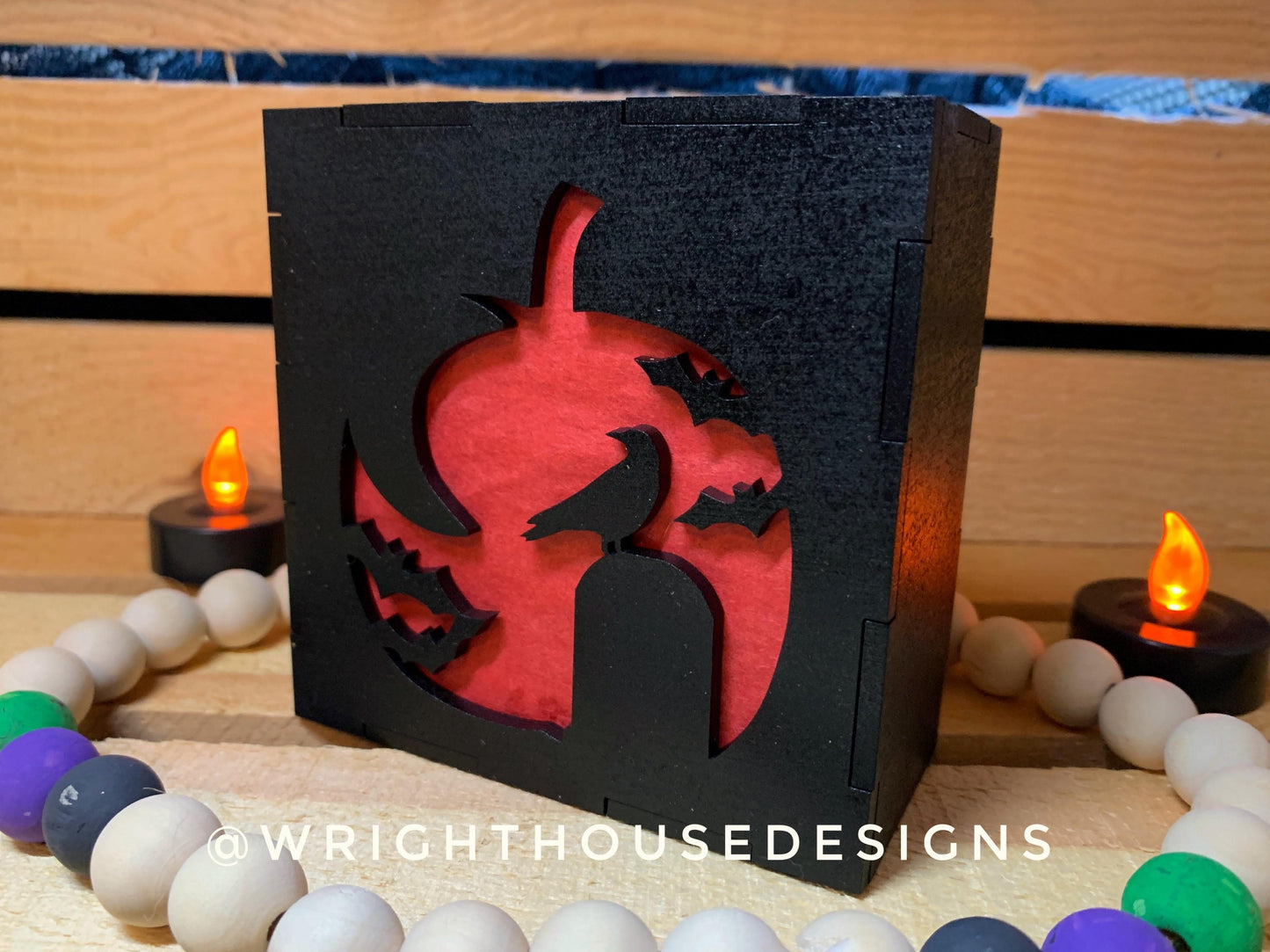 Halloween Illuminating Interlocking Shadow Boxes - Light Up Seasonal Home Decor - Quick Cut File For Glowforge Lasers - Digital SVG File