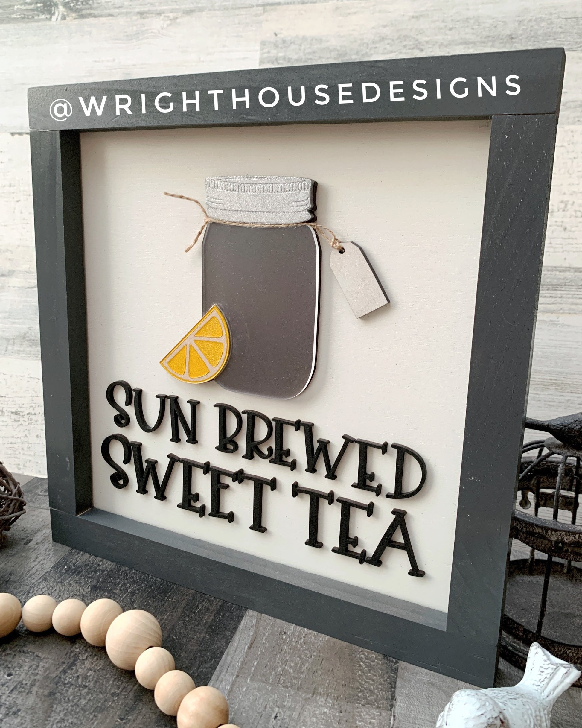 Mason Jar Sun Brewed Sweet Tea Shelf Sitter Round - Farmhouse Sign Making and DIY Kits - Cut File For Glowforge Lasers - Digital SVG File