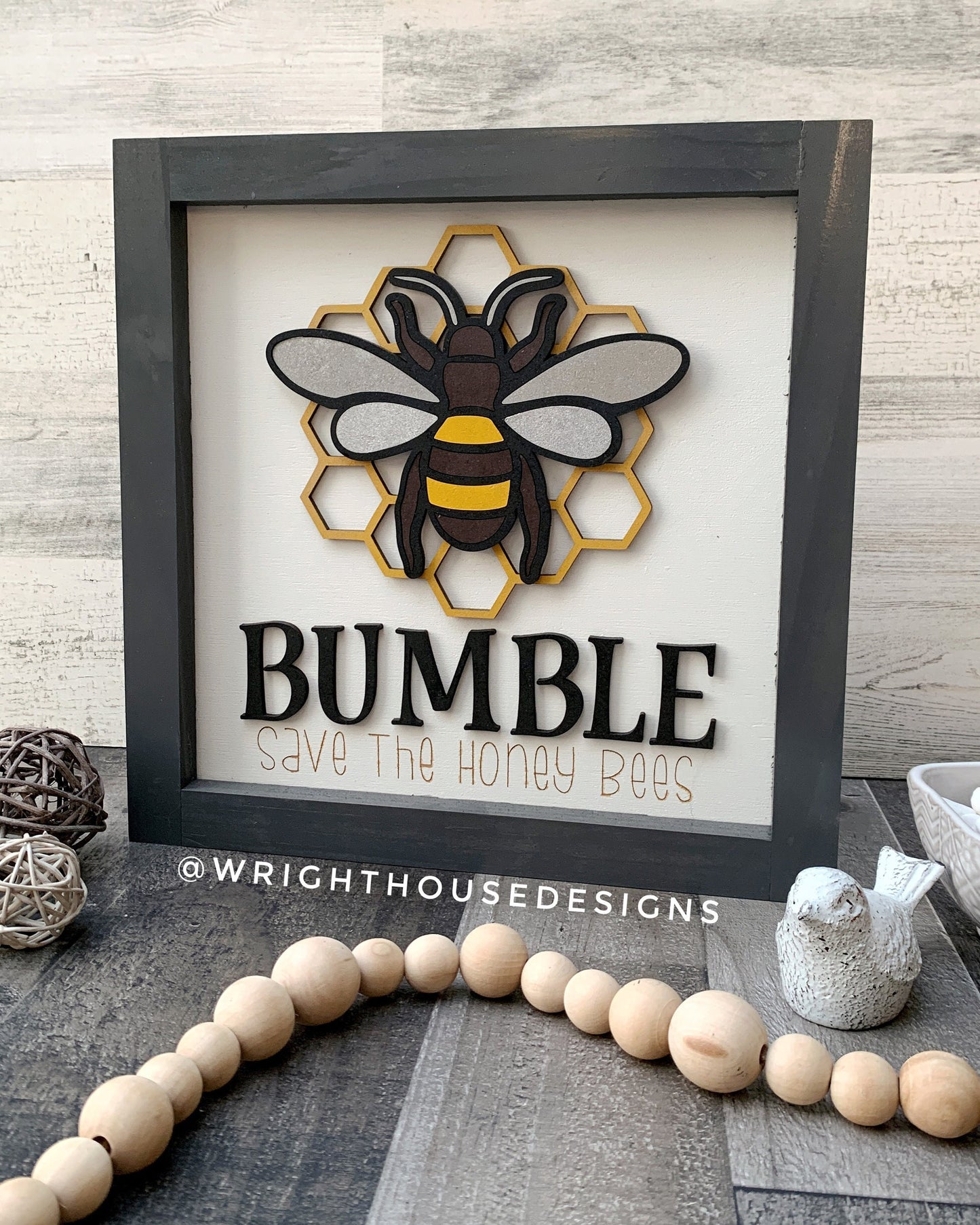 Mason Jar Save The Honey Bees Shelf Sitter Round - Farmhouse Sign Making and DIY Kits - Cut File For Glowforge Lasers - Digital SVG File