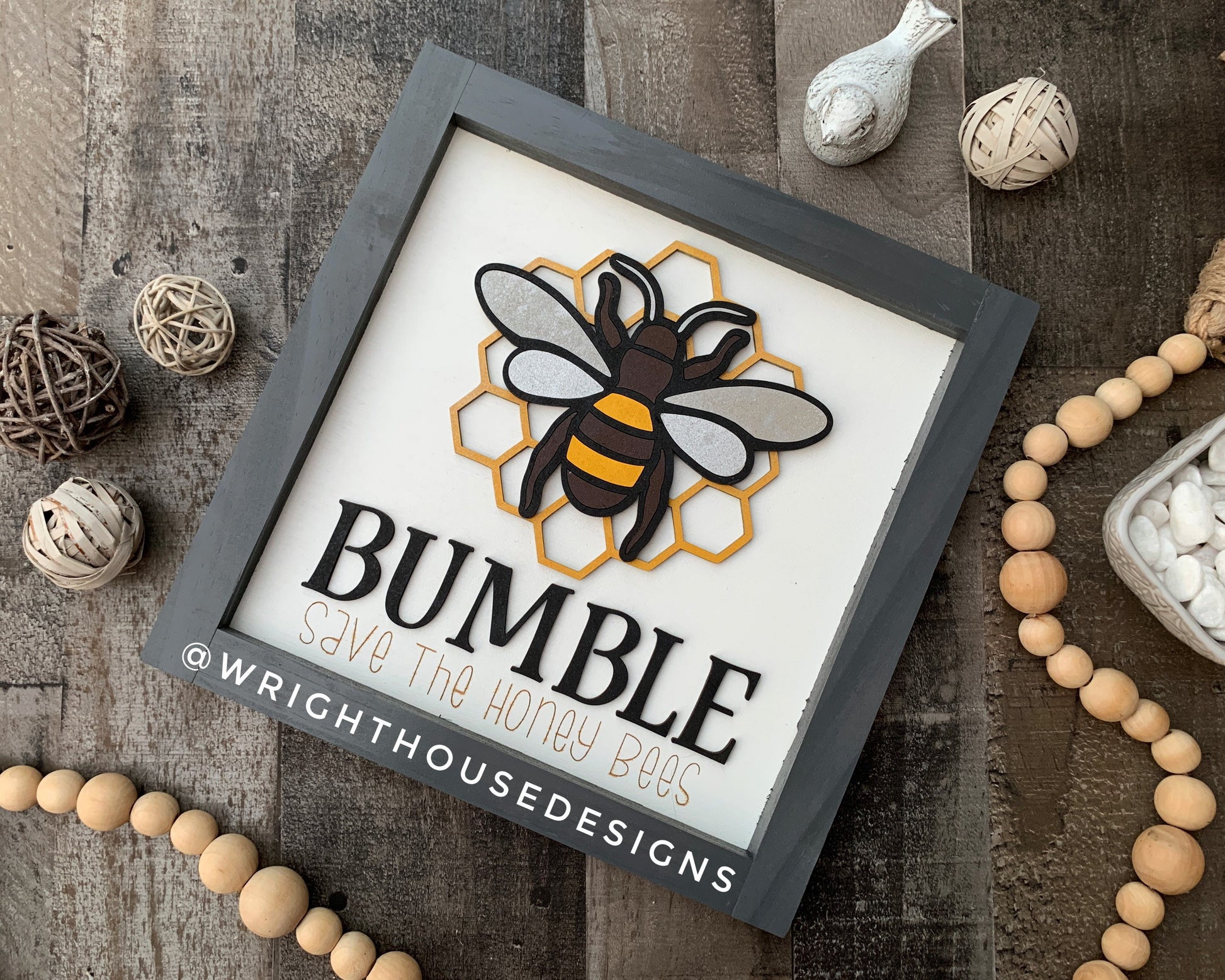 Mason Jar Save The Honey Bees Shelf Sitter Round - Farmhouse Sign Making and DIY Kits - Cut File For Glowforge Lasers - Digital SVG File