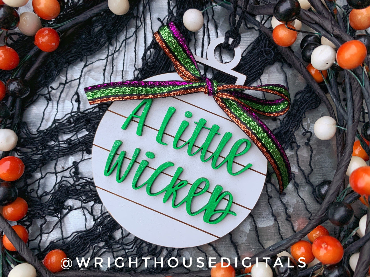 Witchy Shiplap Tree Ball Ornament Set For Halloween Trees - Blessed Be Witch Please - Quick Cut File For Glowforge Lasers - Digital SVG File