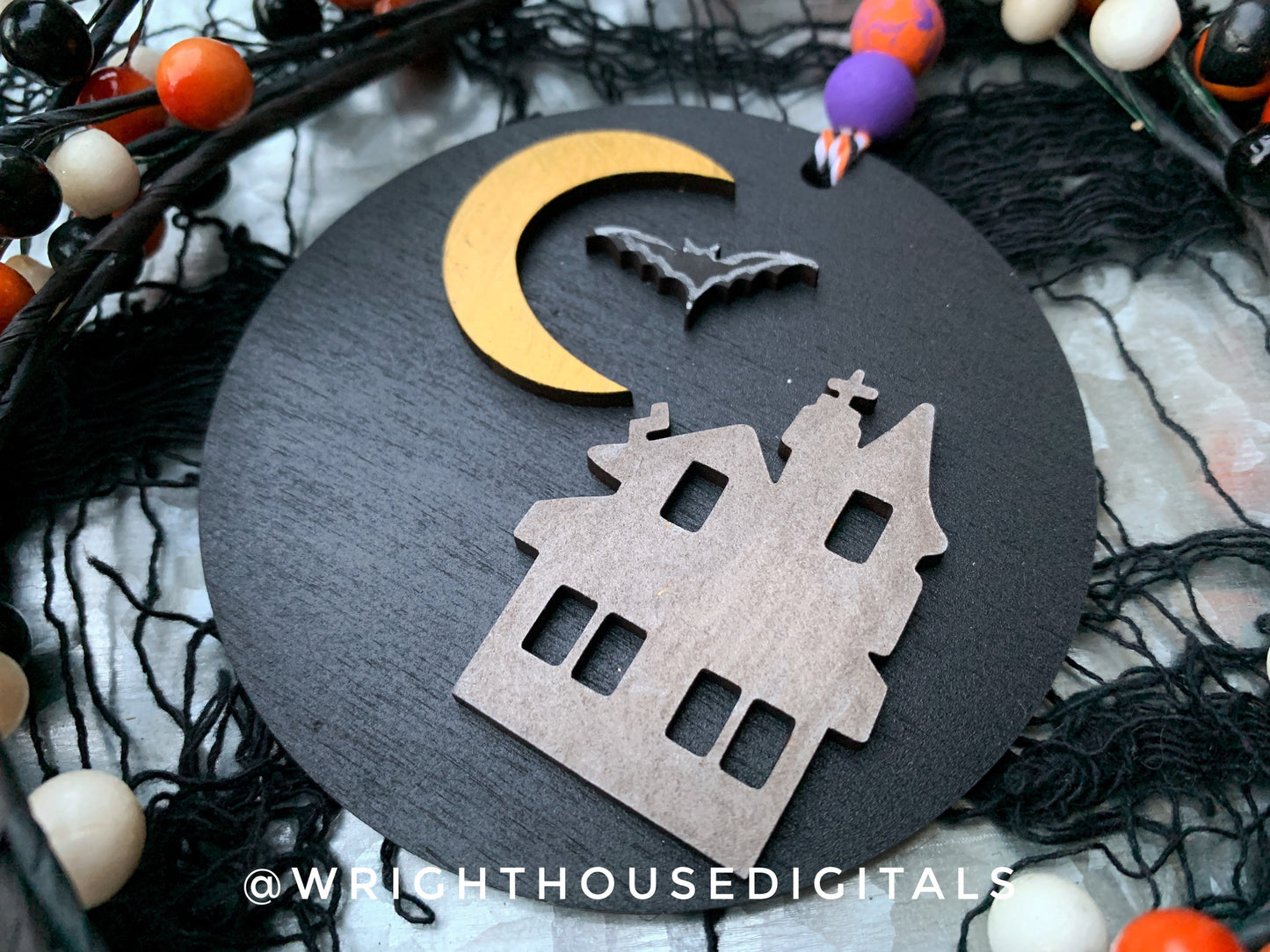 Halloween Icons Haunted House and Graveyard Mini Set - Spooky Handdrawn DIY Doodle Ornaments - Cut File For Glowforge - Digital SVG File