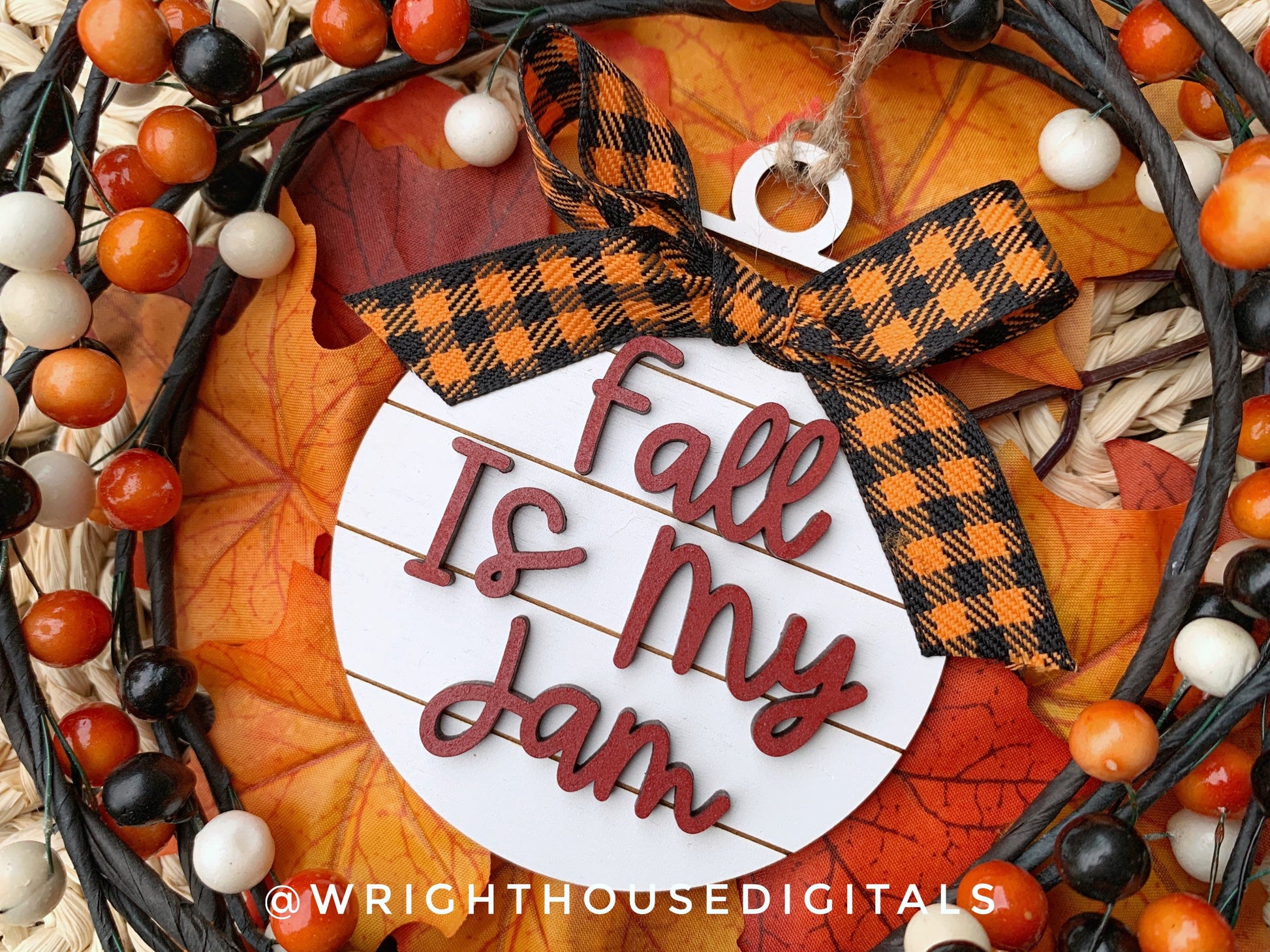 Autumn Pumpkin Lover Tree Ball Ornaments - Farmhouse Shiplap - Digital Files for Sign Making - SVG Cut File For Glowforge - Digital File