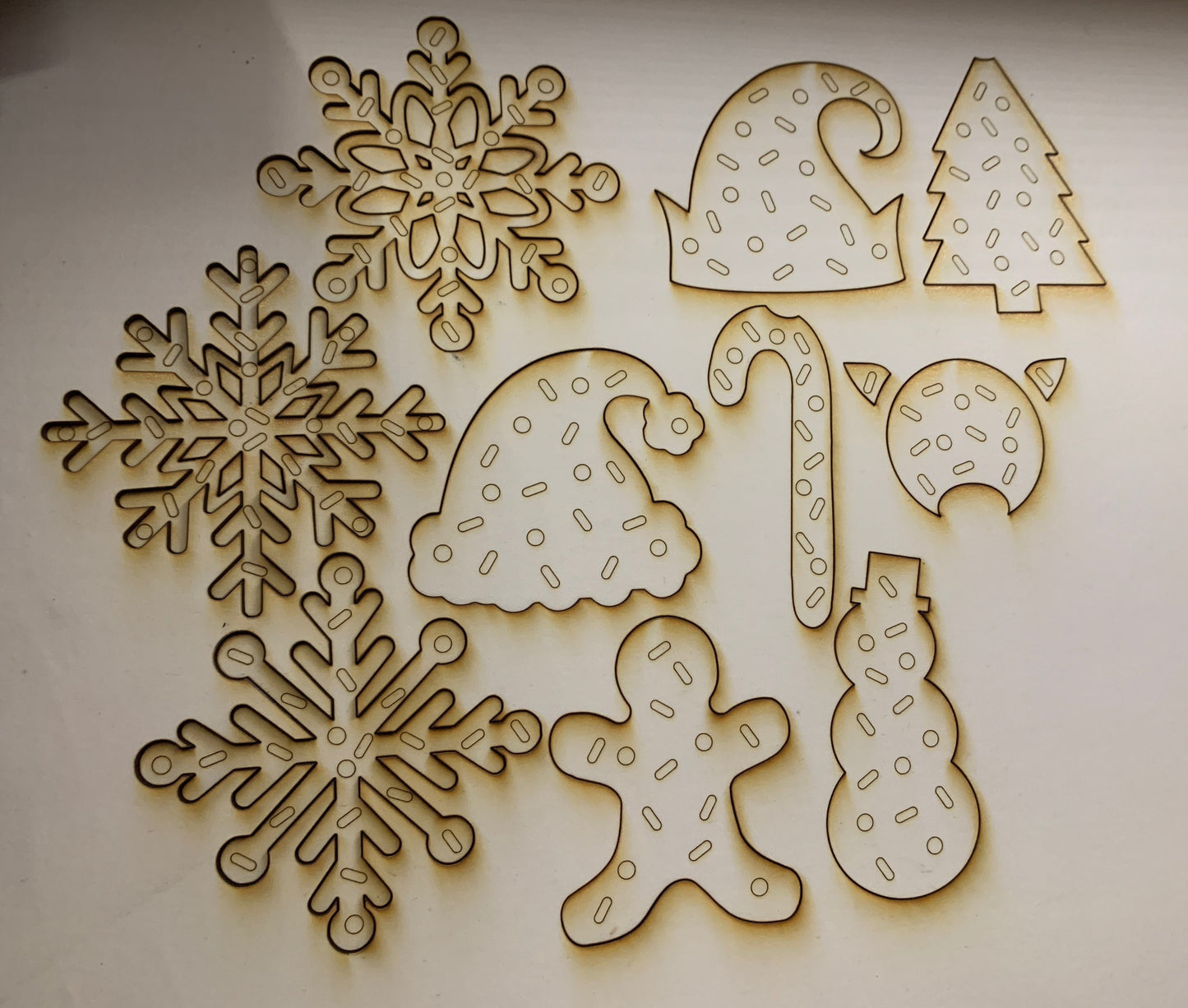 Frosted Sprinkle Christmas Cookie Ornaments - Layered DIY Stocking Stuffer Tags - Quick Cut File For Glowforge Lasers - Digital SVG File