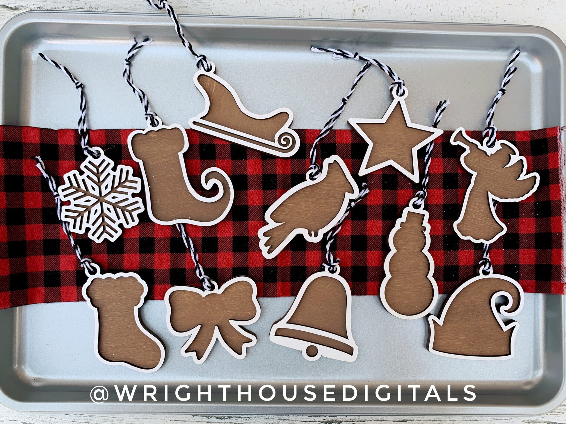 DIGITAL FILE - Gingerbread Christmas Cookie Ornaments - Layered - Rustic Farmhouse Style - SVG Cut File For Glowforge - Cut Files For Lasers