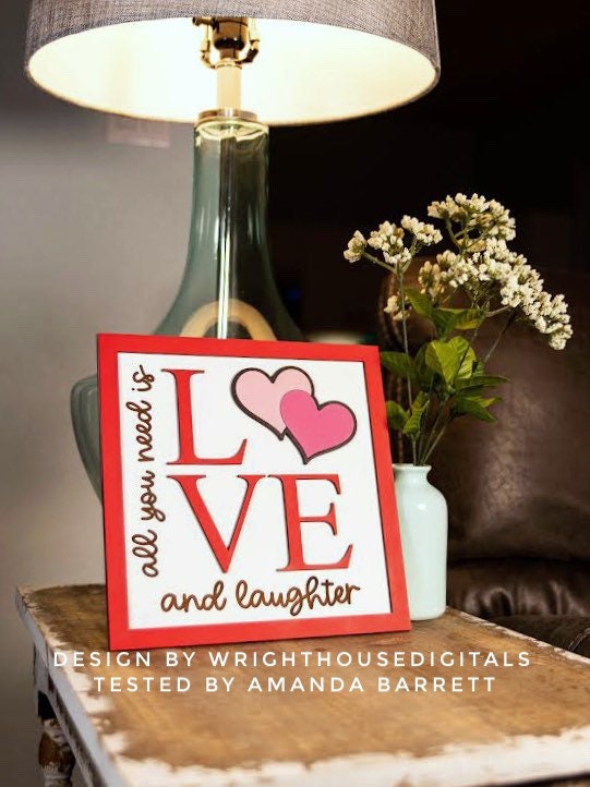 Valentine’s Day Love and Laughter - Subway Coffee Bar Framed Sign - Files for Sign Making - SVG Cut File For Glowforge - Digital File