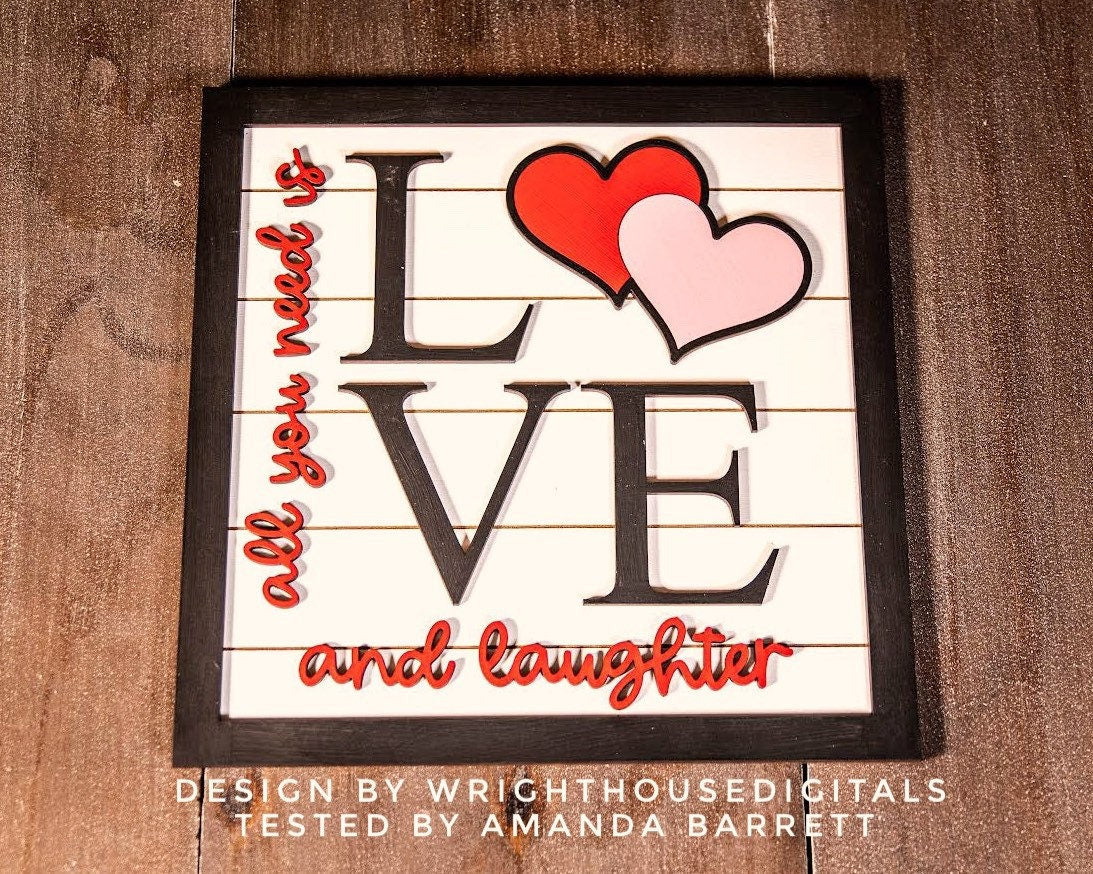 Valentine’s Day Love and Laughter - Subway Coffee Bar Framed Sign - Files for Sign Making - SVG Cut File For Glowforge - Digital File