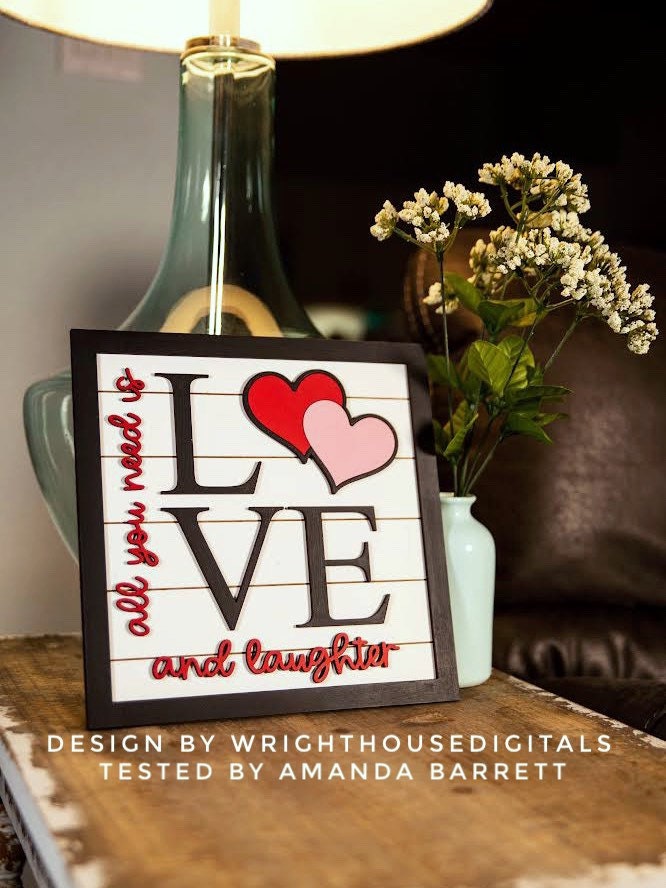 Valentine’s Day Love and Laughter - Subway Coffee Bar Framed Sign - Files for Sign Making - SVG Cut File For Glowforge - Digital File