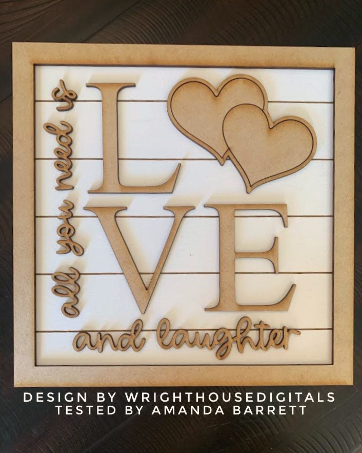 Valentine’s Day Love and Laughter - Subway Coffee Bar Framed Sign - Files for Sign Making - SVG Cut File For Glowforge - Digital File