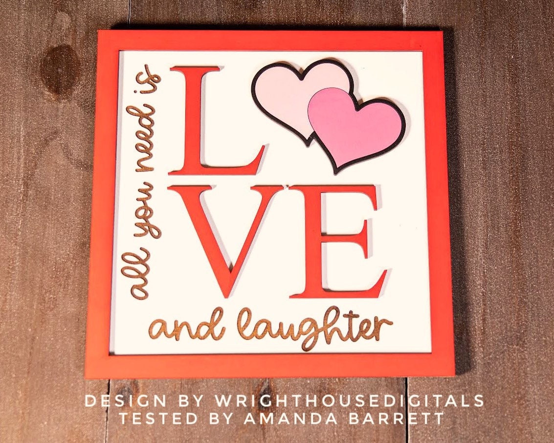 Valentine’s Day Love and Laughter - Subway Coffee Bar Framed Sign - Files for Sign Making - SVG Cut File For Glowforge - Digital File