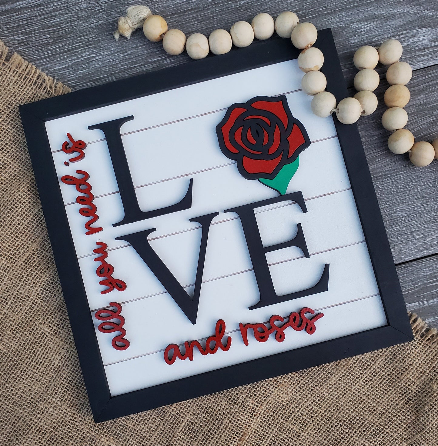 Valentine’s Day Love and Roses - Subway Coffee Bar Framed Sign - Files for Sign Making - SVG Cut File For Glowforge - Digital File