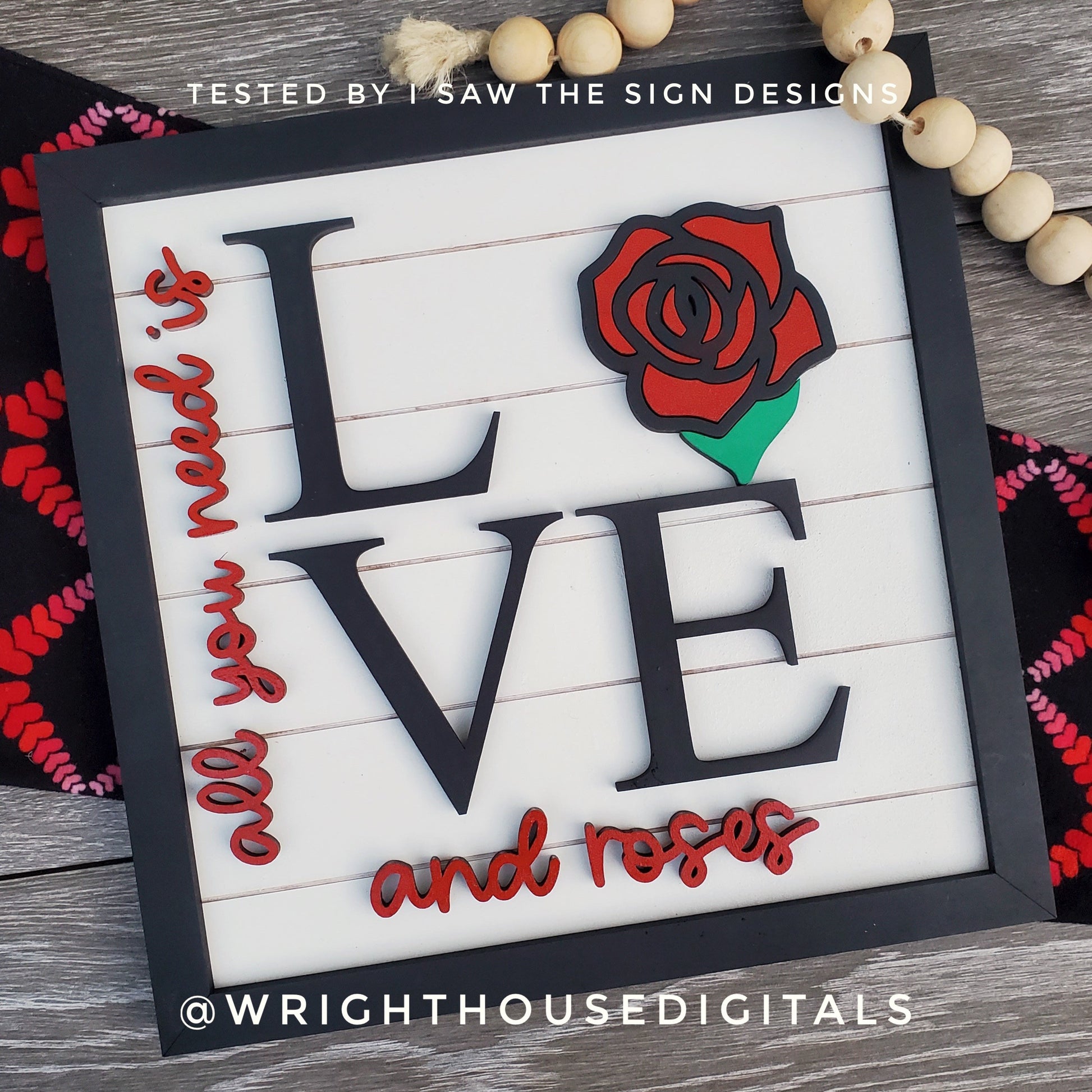 Valentine’s Day Love and Roses - Subway Coffee Bar Framed Sign - Files for Sign Making - SVG Cut File For Glowforge - Digital File