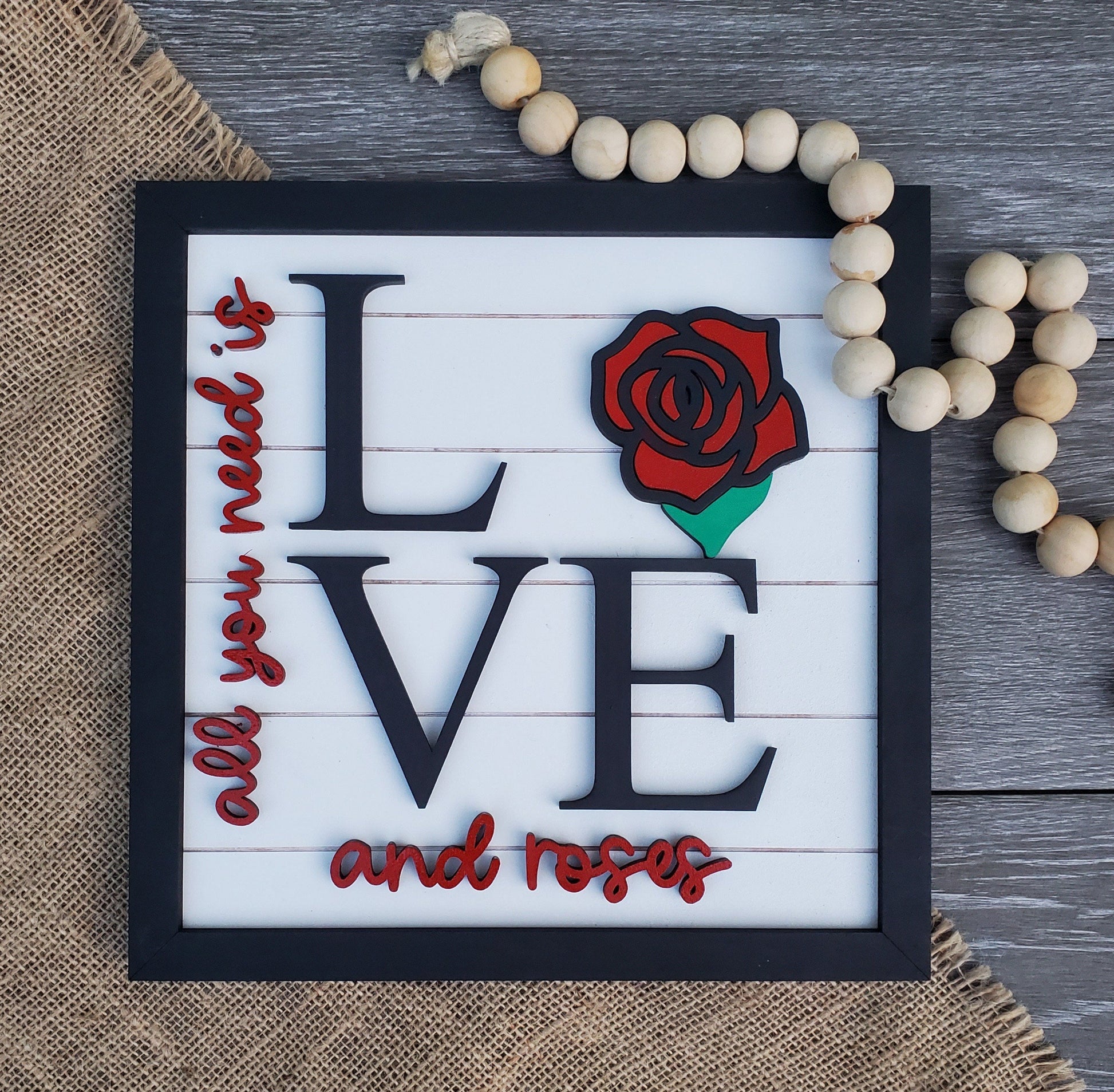 Valentine’s Day Love and Roses - Subway Coffee Bar Framed Sign - Files for Sign Making - SVG Cut File For Glowforge - Digital File