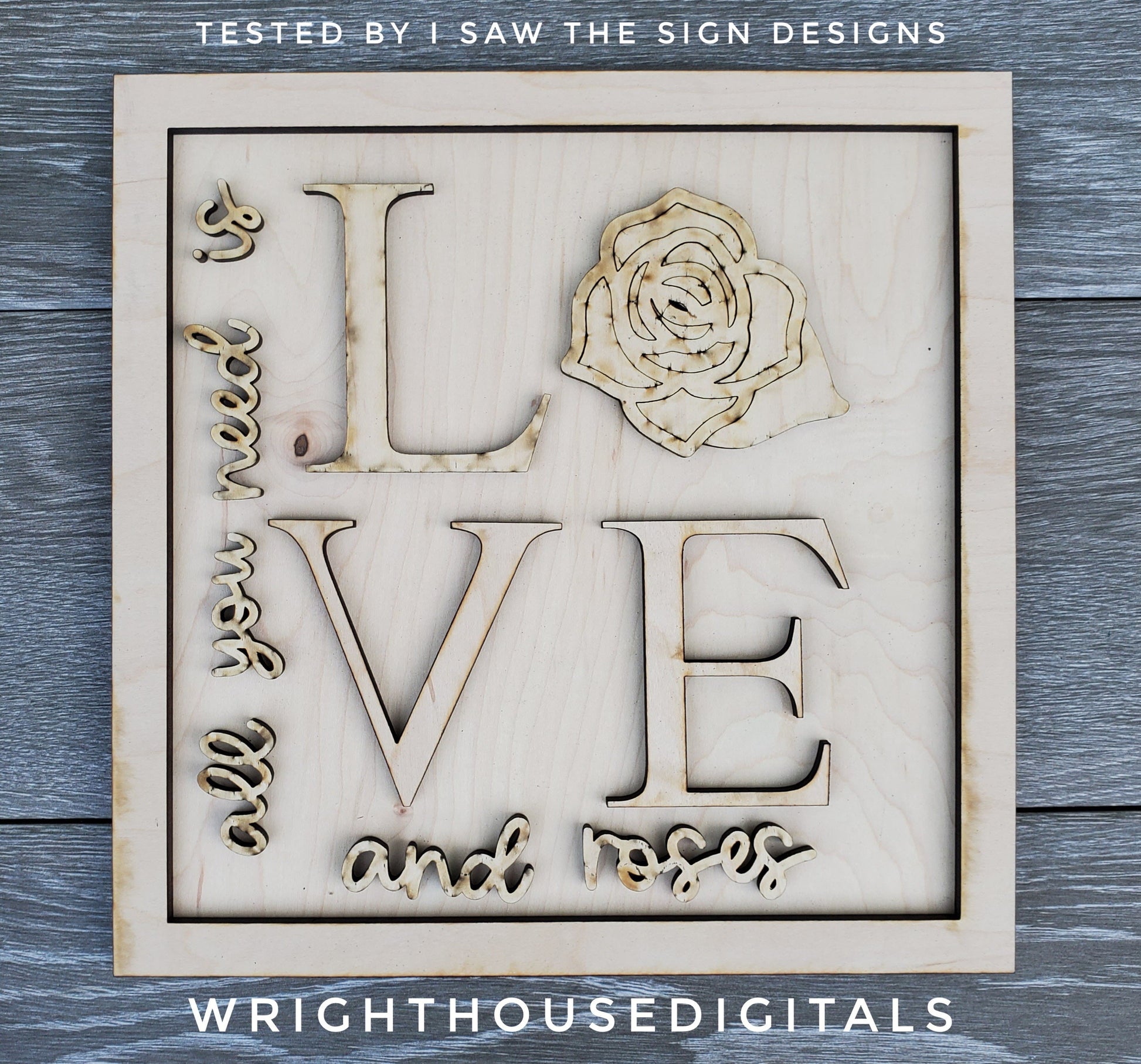 Valentine’s Day Love and Roses - Subway Coffee Bar Framed Sign - Files for Sign Making - SVG Cut File For Glowforge - Digital File