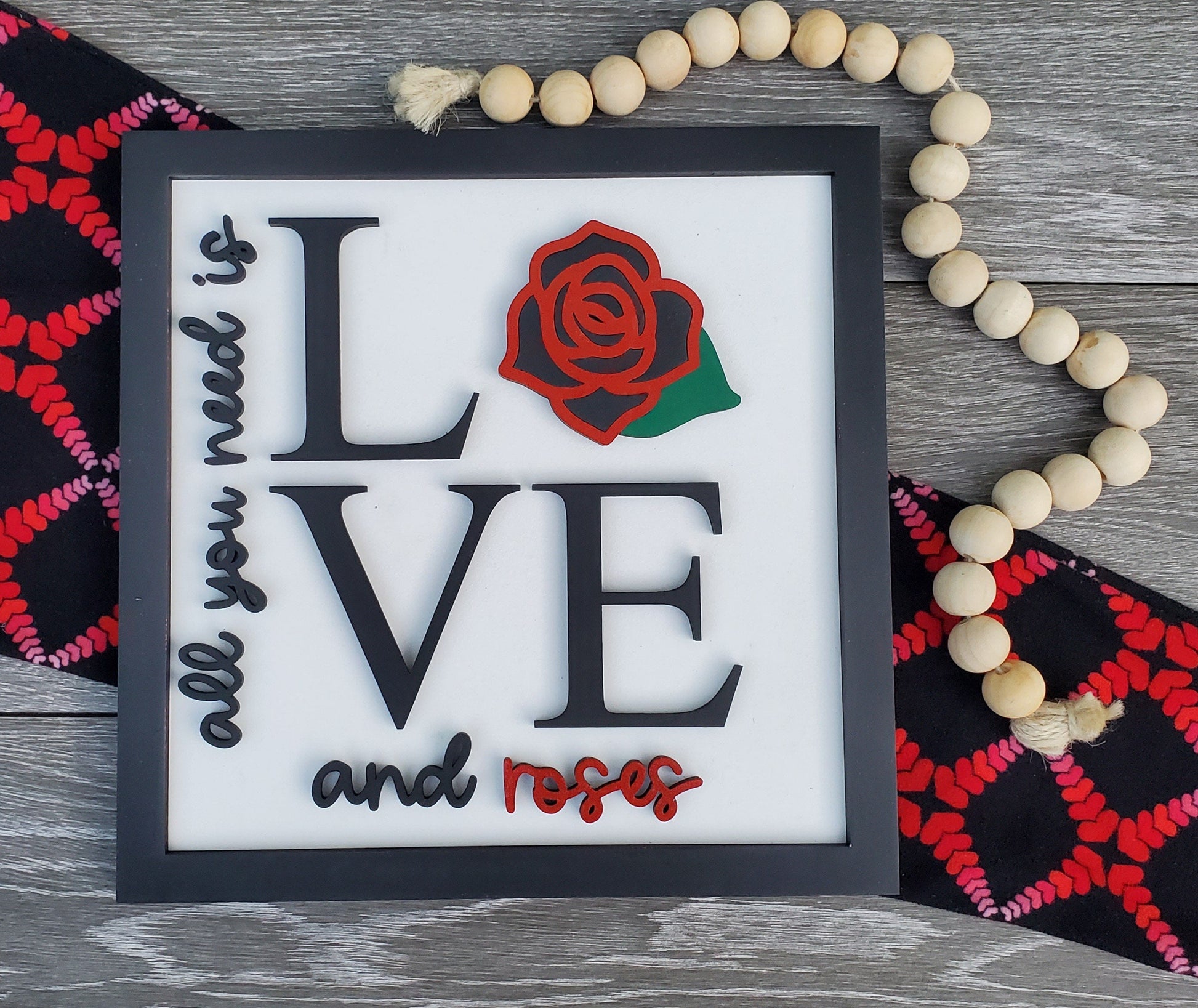 Valentine’s Day Love and Roses - Subway Coffee Bar Framed Sign - Files for Sign Making - SVG Cut File For Glowforge - Digital File