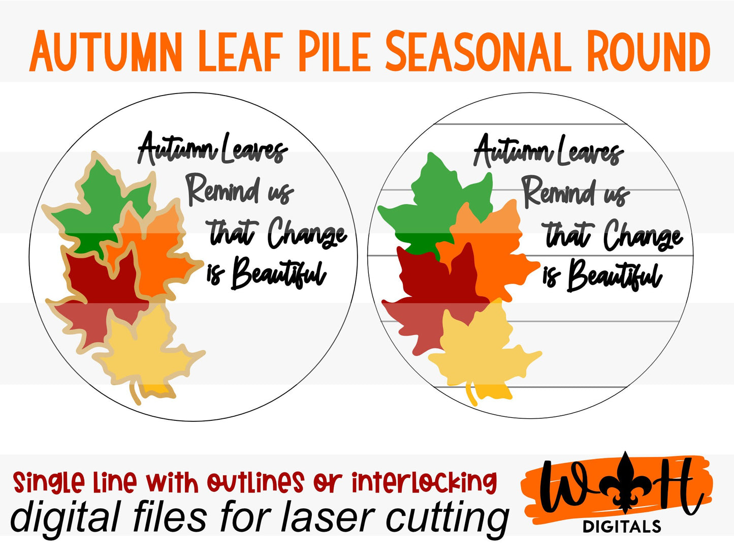 Autumn Leaves Remind Us That Change Is Beautiful - Seasonal Sign Making and DIY Kits - Cut File For Glowforge Lasers - Digital SVG File